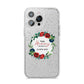 Mothers Day Flower Plaque iPhone 14 Pro Max Glitter Tough Case Silver