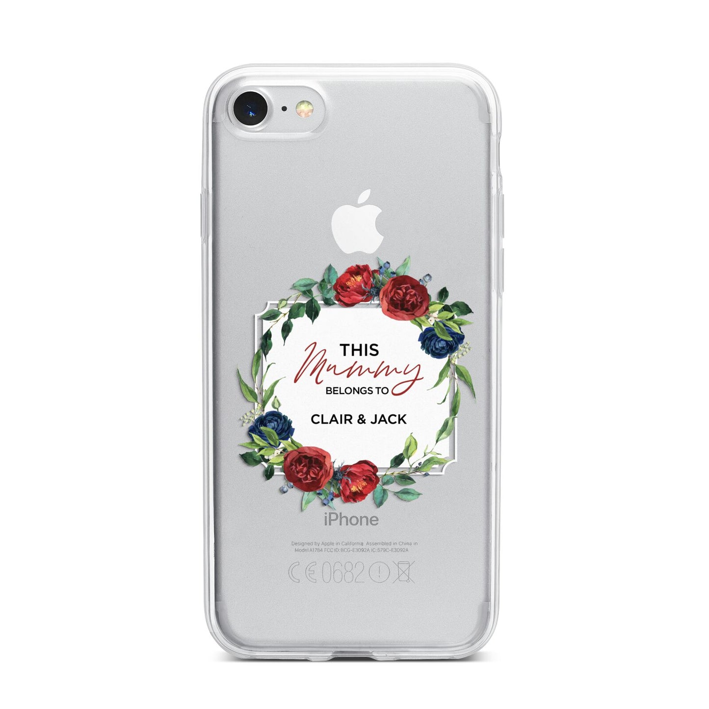 Mothers Day Flower Plaque iPhone 7 Bumper Case on Silver iPhone