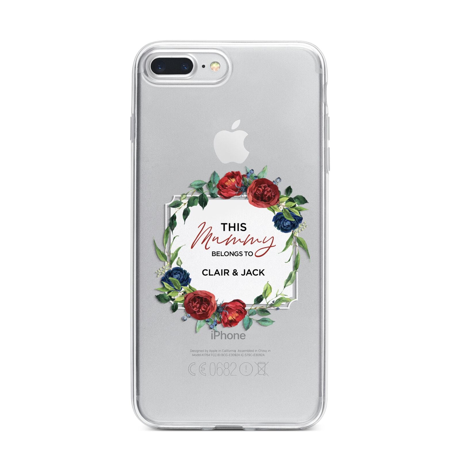 Mothers Day Flower Plaque iPhone 7 Plus Bumper Case on Silver iPhone