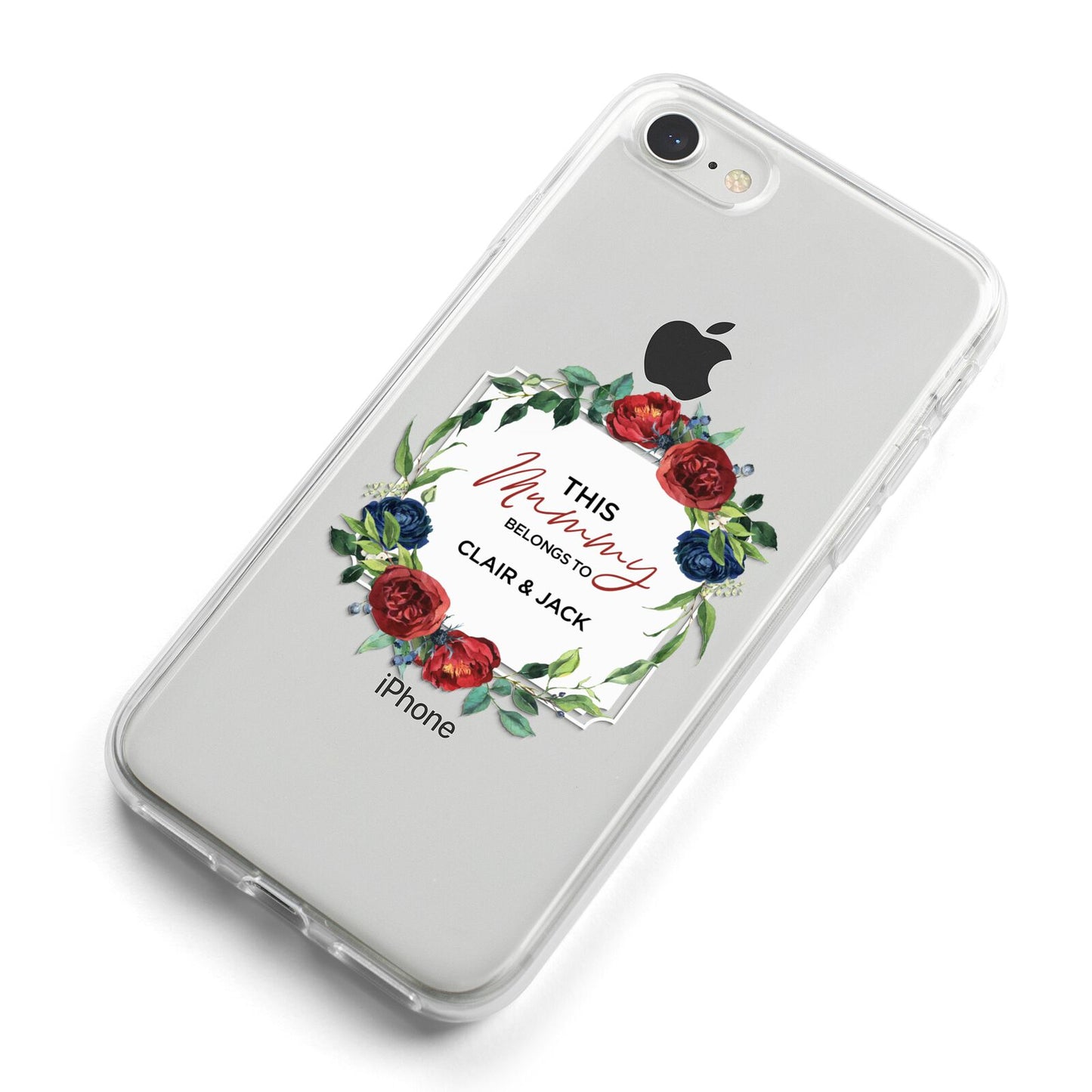 Mothers Day Flower Plaque iPhone 8 Bumper Case on Silver iPhone Alternative Image