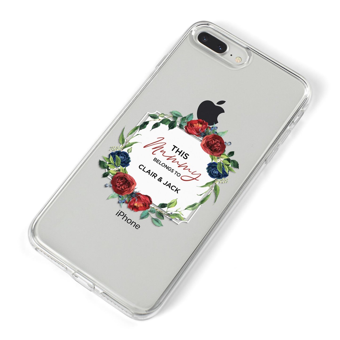 Mothers Day Flower Plaque iPhone 8 Plus Bumper Case on Silver iPhone Alternative Image