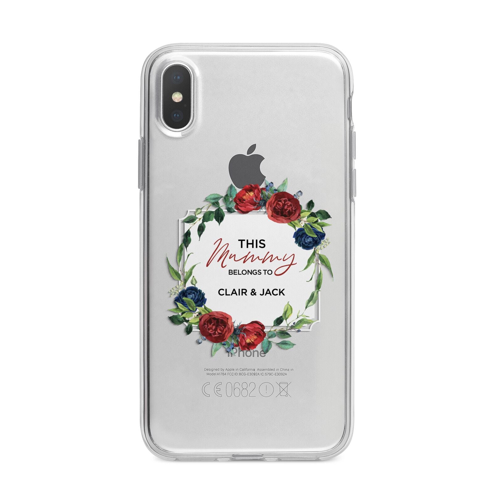 Mothers Day Flower Plaque iPhone X Bumper Case on Silver iPhone Alternative Image 1