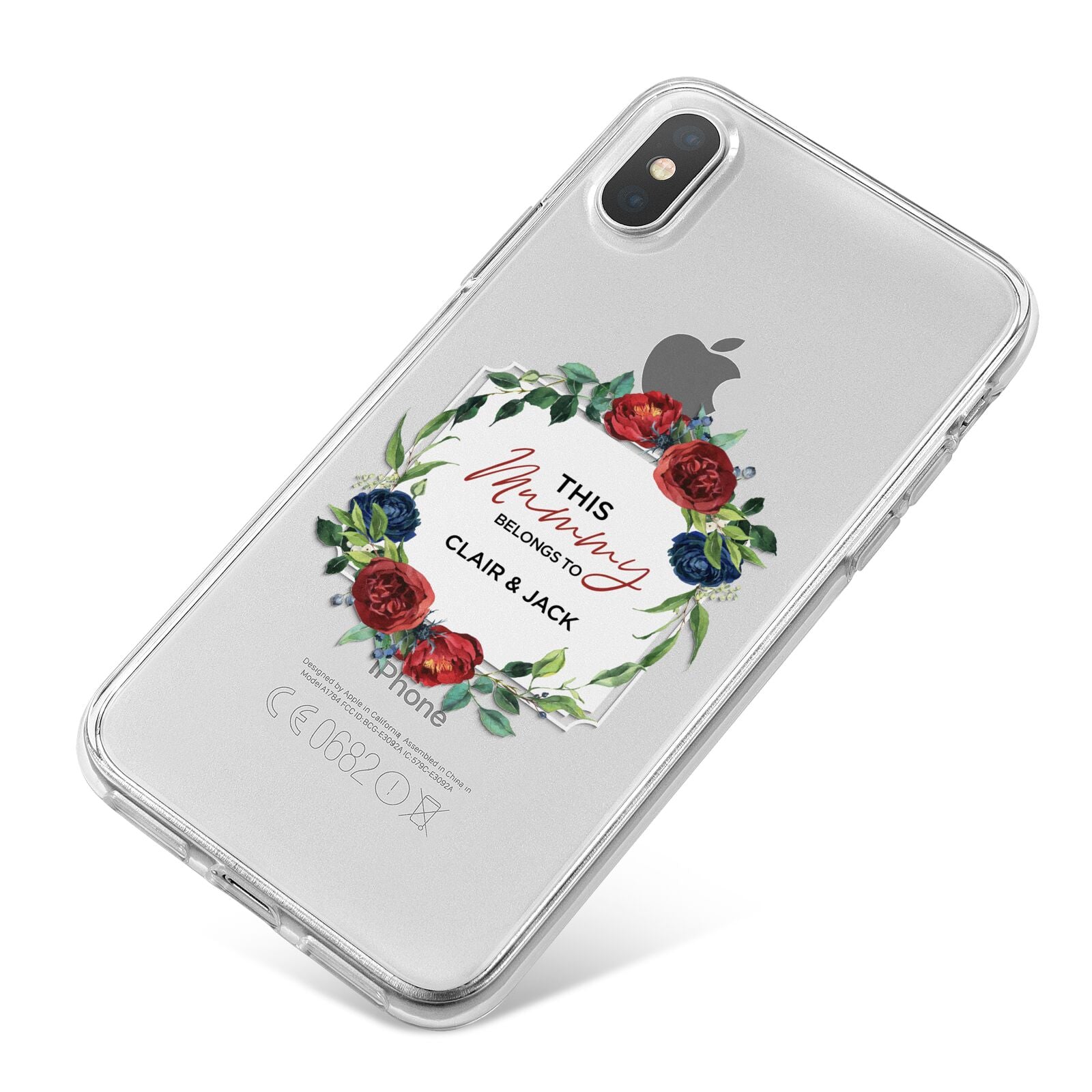 Mothers Day Flower Plaque iPhone X Bumper Case on Silver iPhone