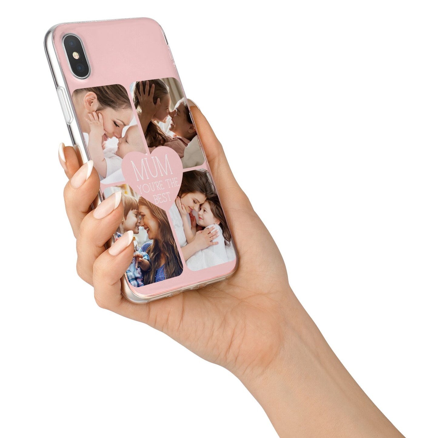 Mothers Day Four Photo Upload iPhone X Bumper Case on Silver iPhone Alternative Image 2