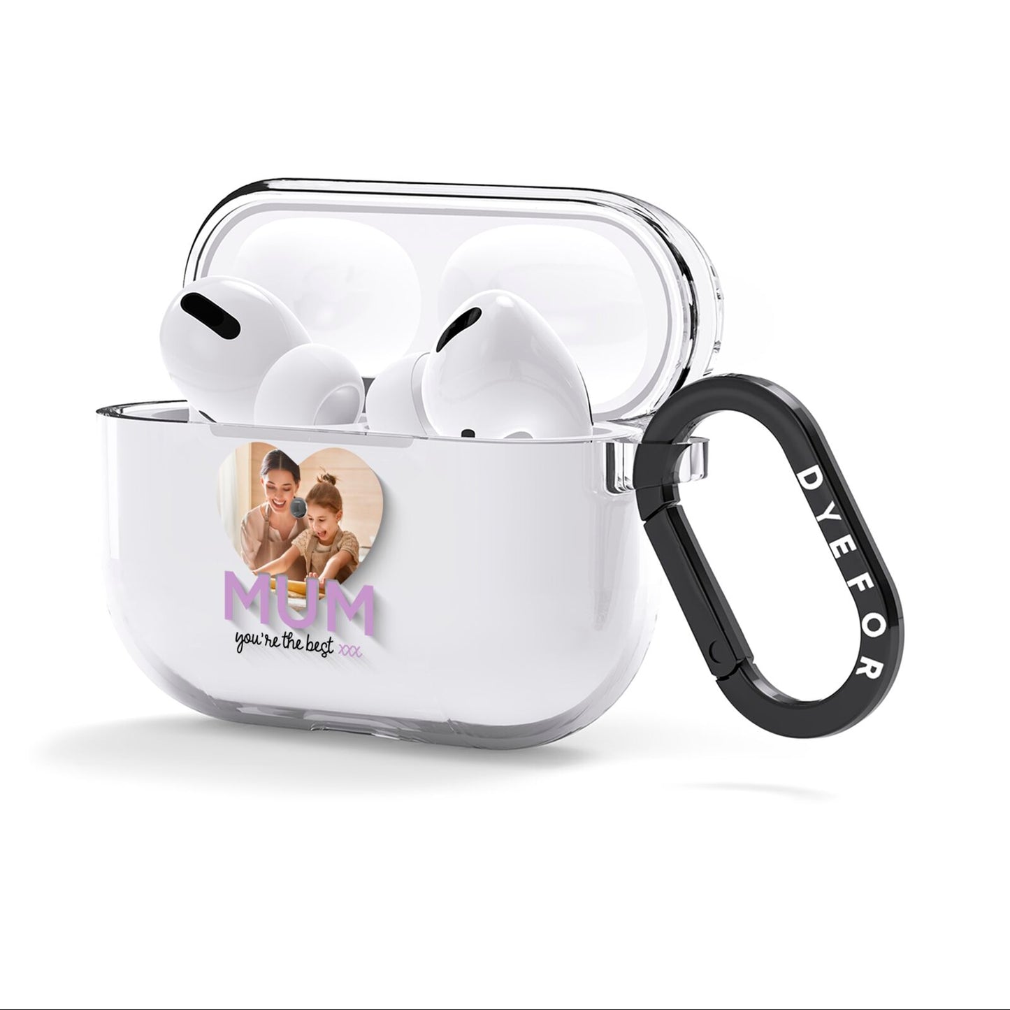 Mothers Day Heart Photo AirPods Clear Case 3rd Gen Side Image