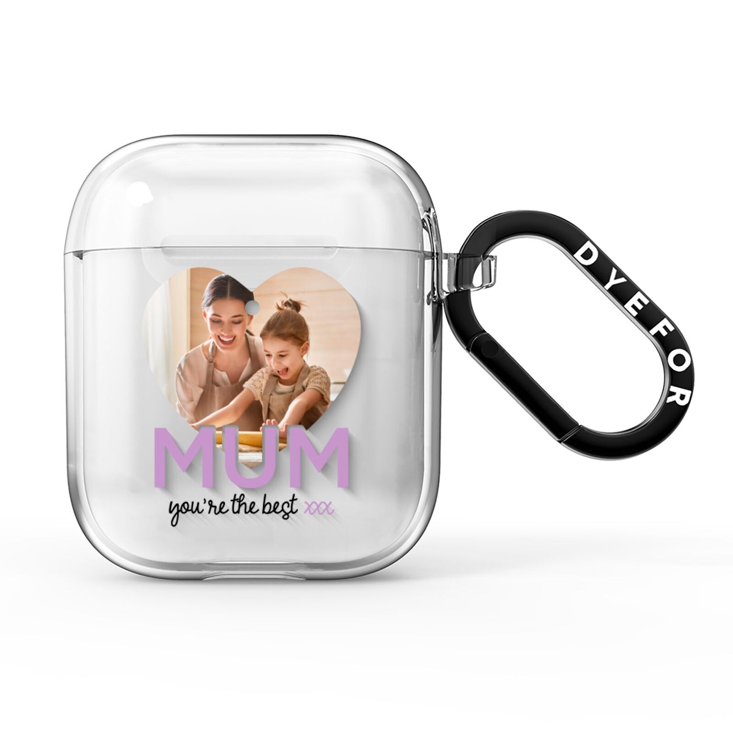 Mothers Day Heart Photo AirPods Clear Case