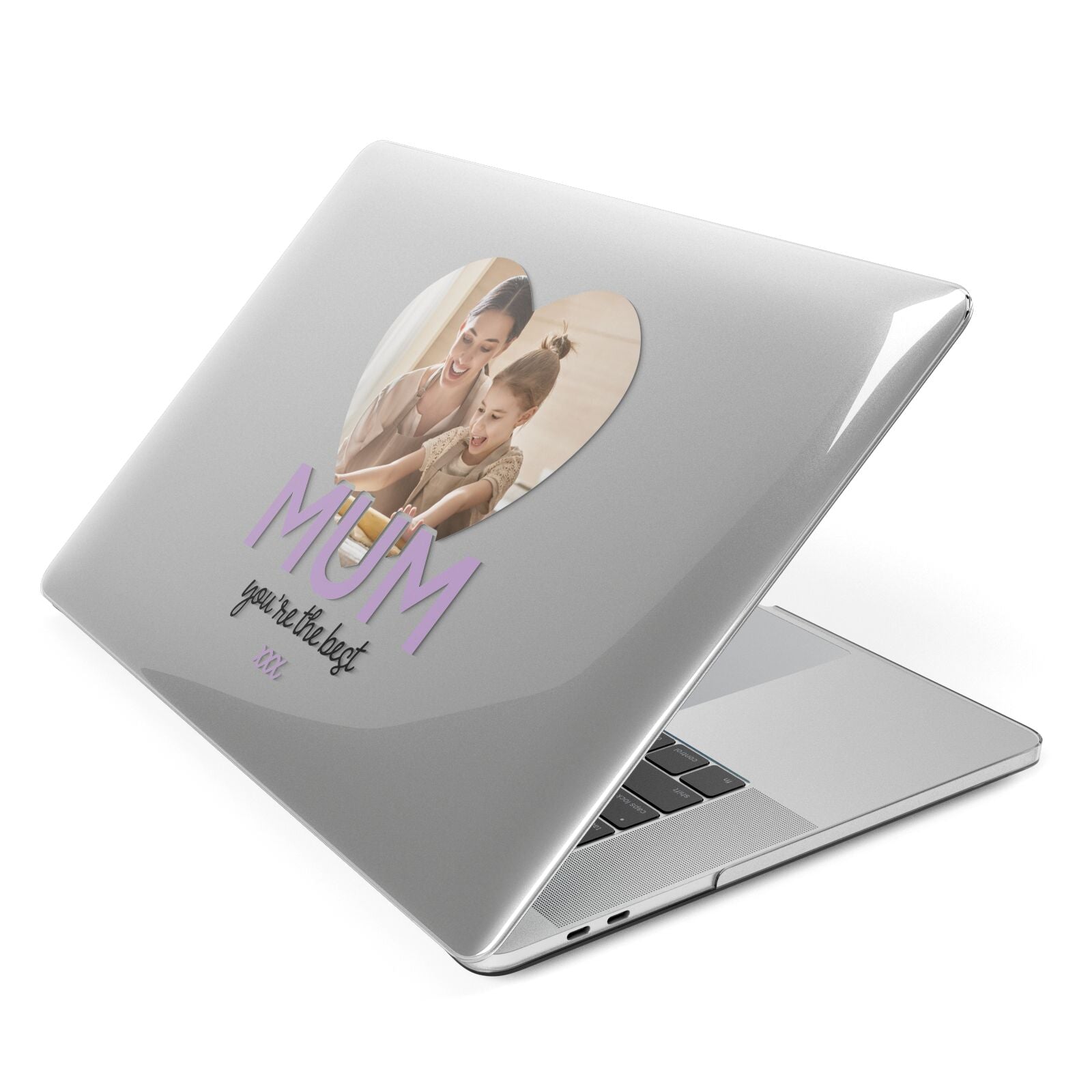 Mothers Day Heart Photo Apple MacBook Case Side View