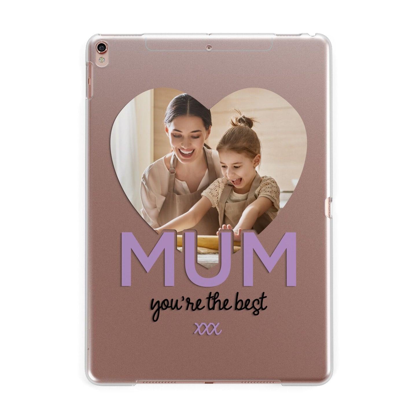 Mothers Day Heart Photo Apple iPad Rose Gold Case