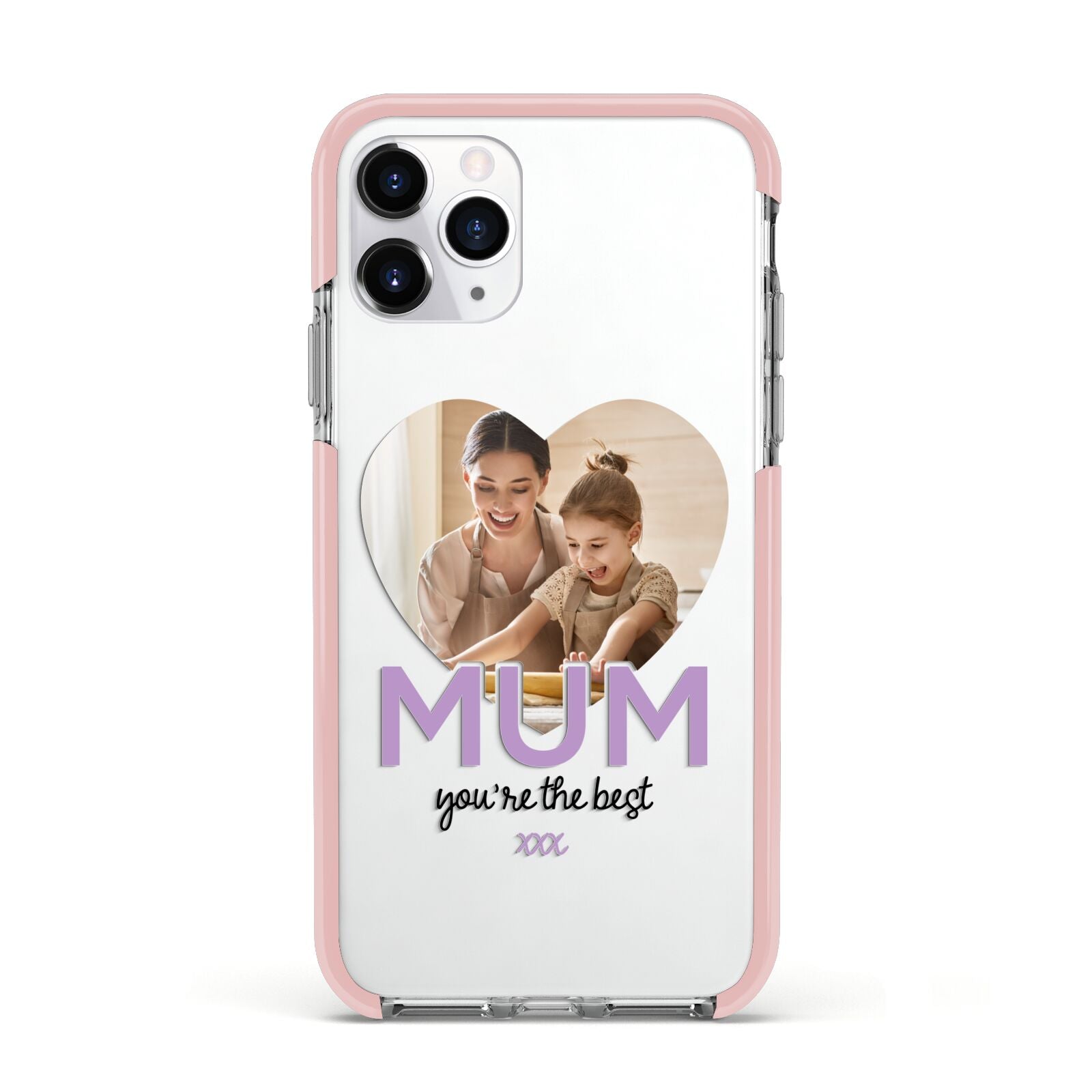 Mothers Day Heart Photo Apple iPhone 11 Pro in Silver with Pink Impact Case