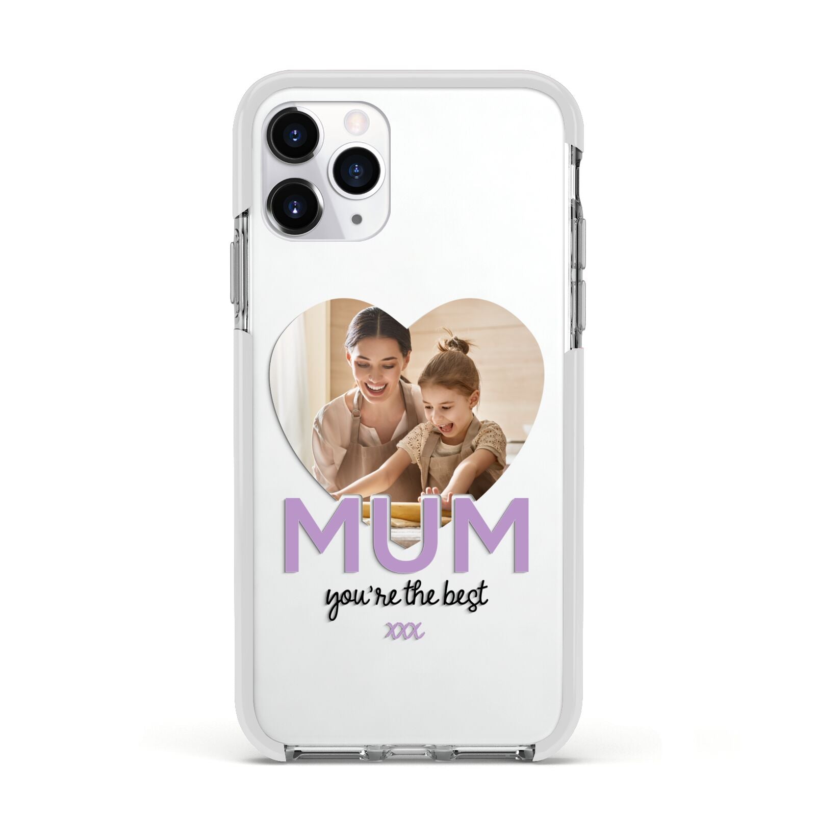 Mothers Day Heart Photo Apple iPhone 11 Pro in Silver with White Impact Case