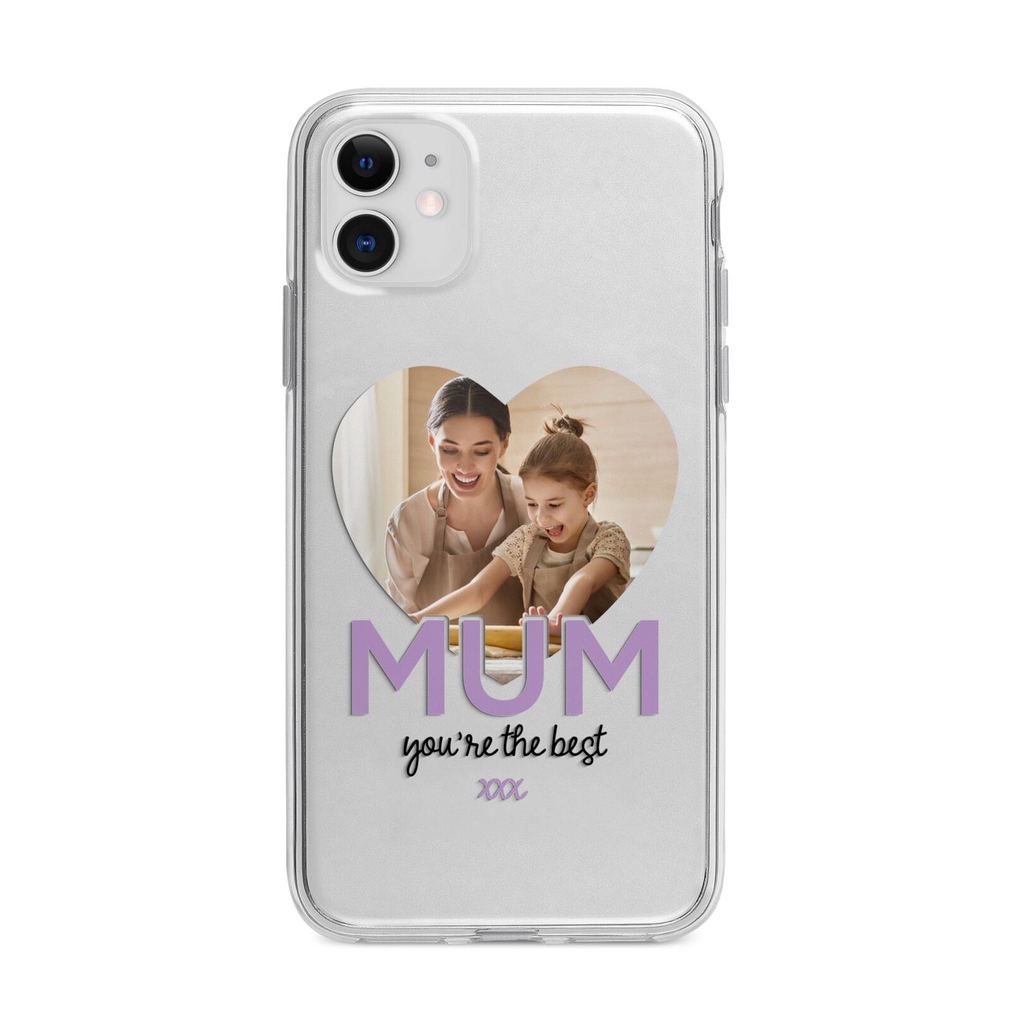 Mothers Day Heart Photo Apple iPhone 11 in White with Bumper Case