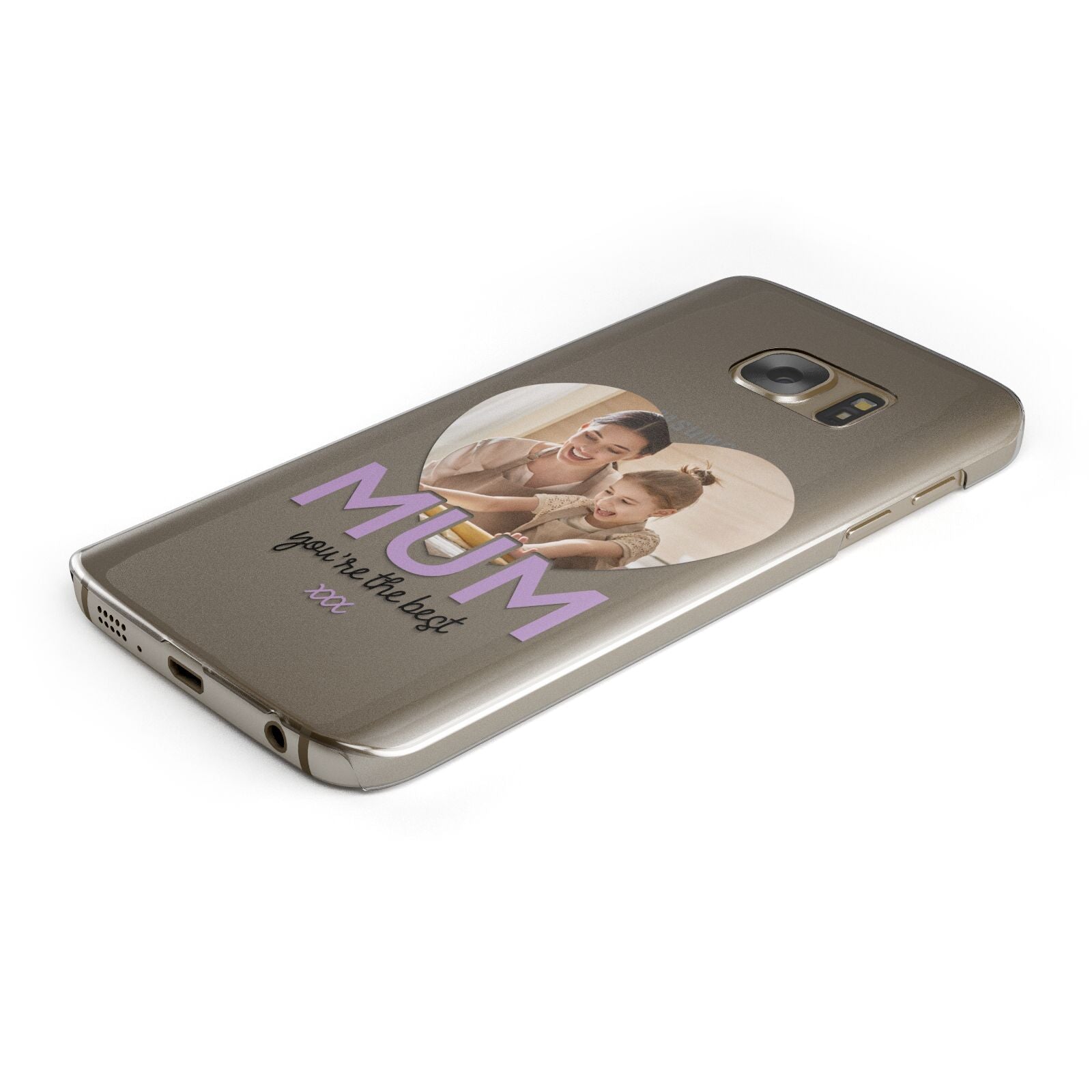 Mothers Day Heart Photo Protective Samsung Galaxy Case Angled Image