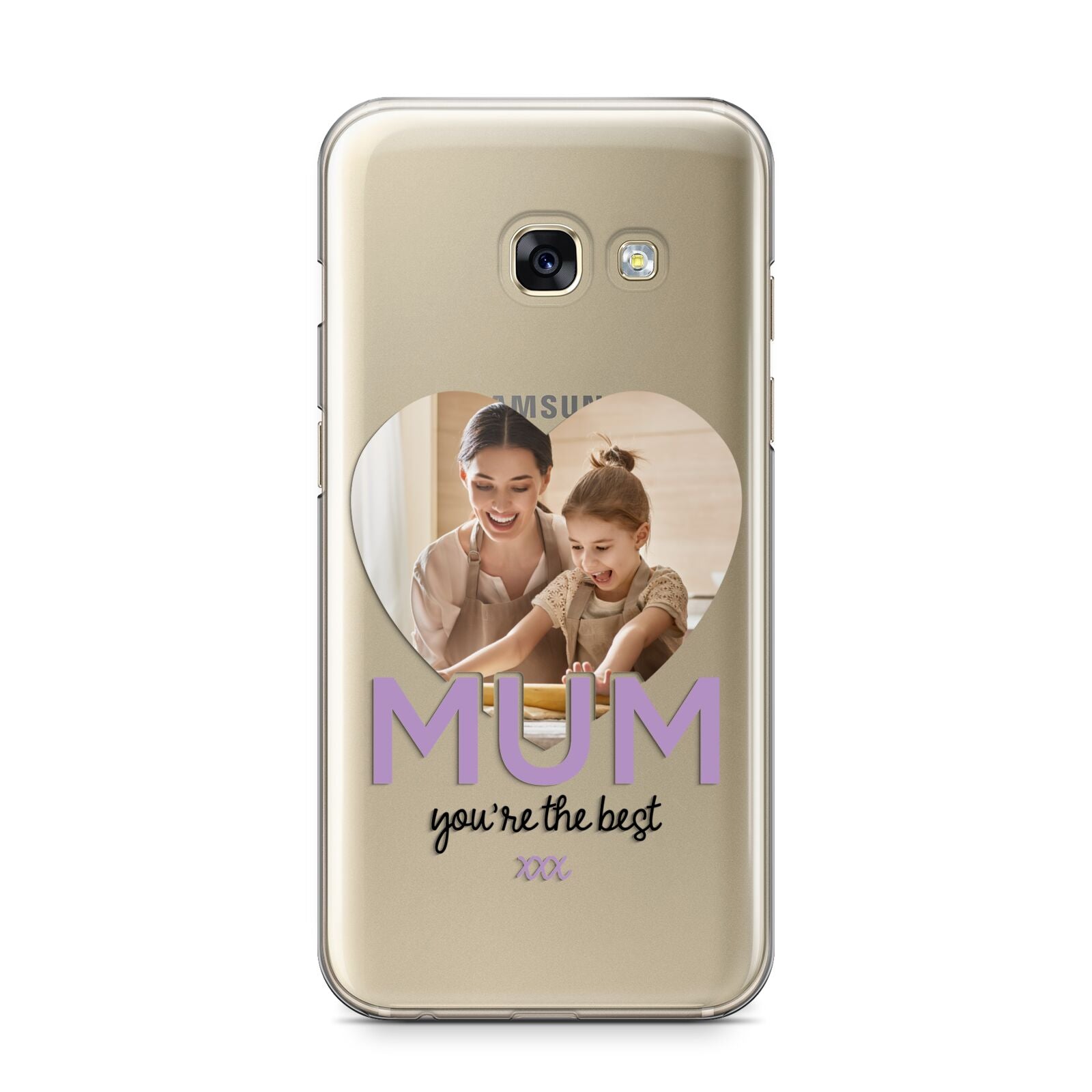 Mothers Day Heart Photo Samsung Galaxy A3 2017 Case on gold phone