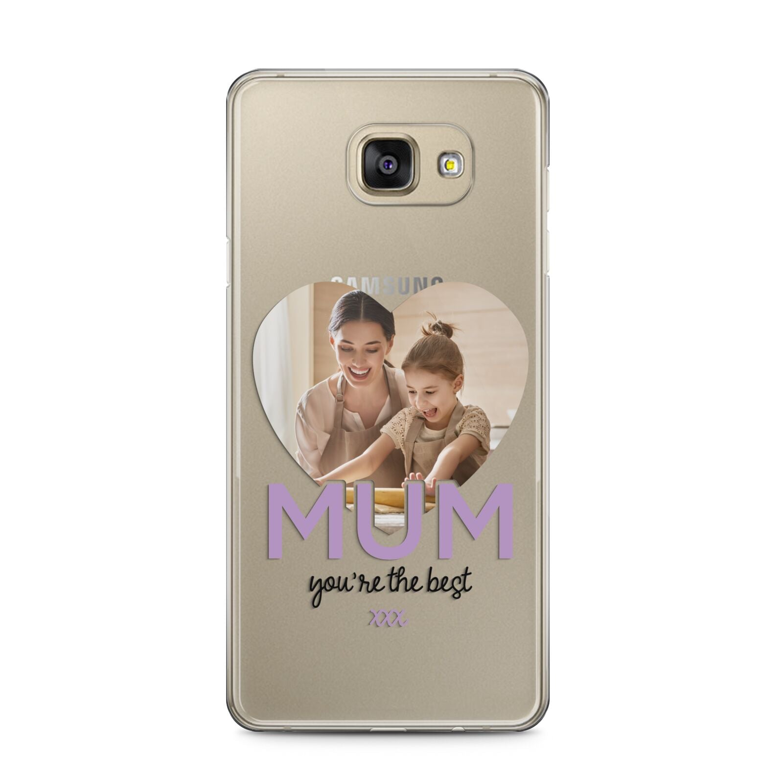 Mothers Day Heart Photo Samsung Galaxy A5 2016 Case on gold phone