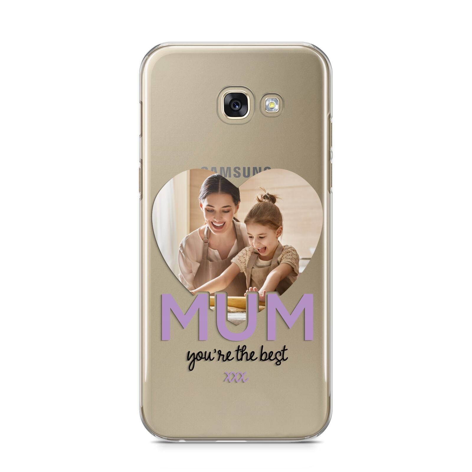 Mothers Day Heart Photo Samsung Galaxy A5 2017 Case on gold phone