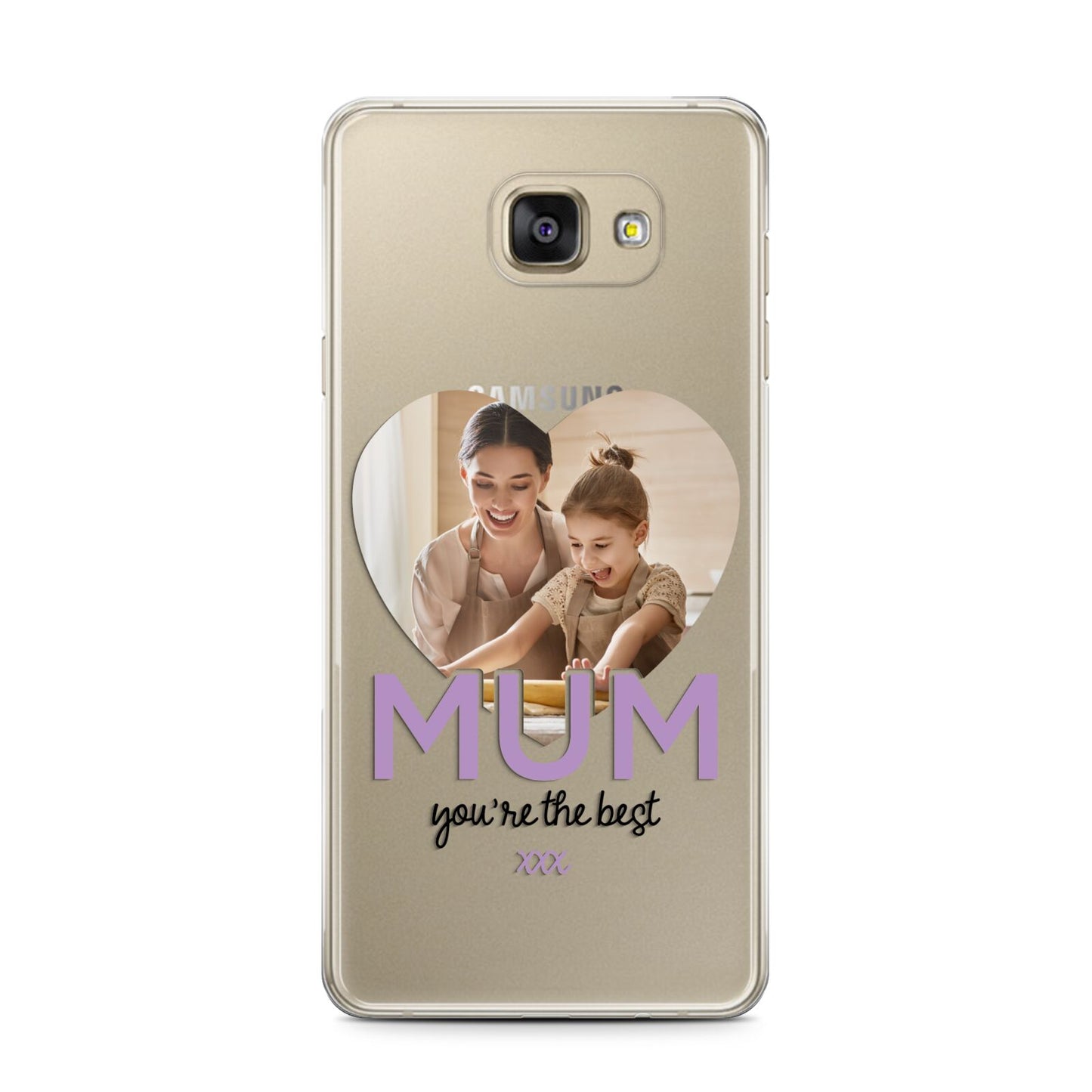 Mothers Day Heart Photo Samsung Galaxy A7 2016 Case on gold phone