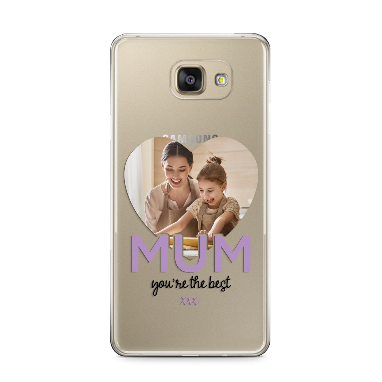 Mothers Day Heart Photo Samsung Galaxy A9 2016 Case on gold phone