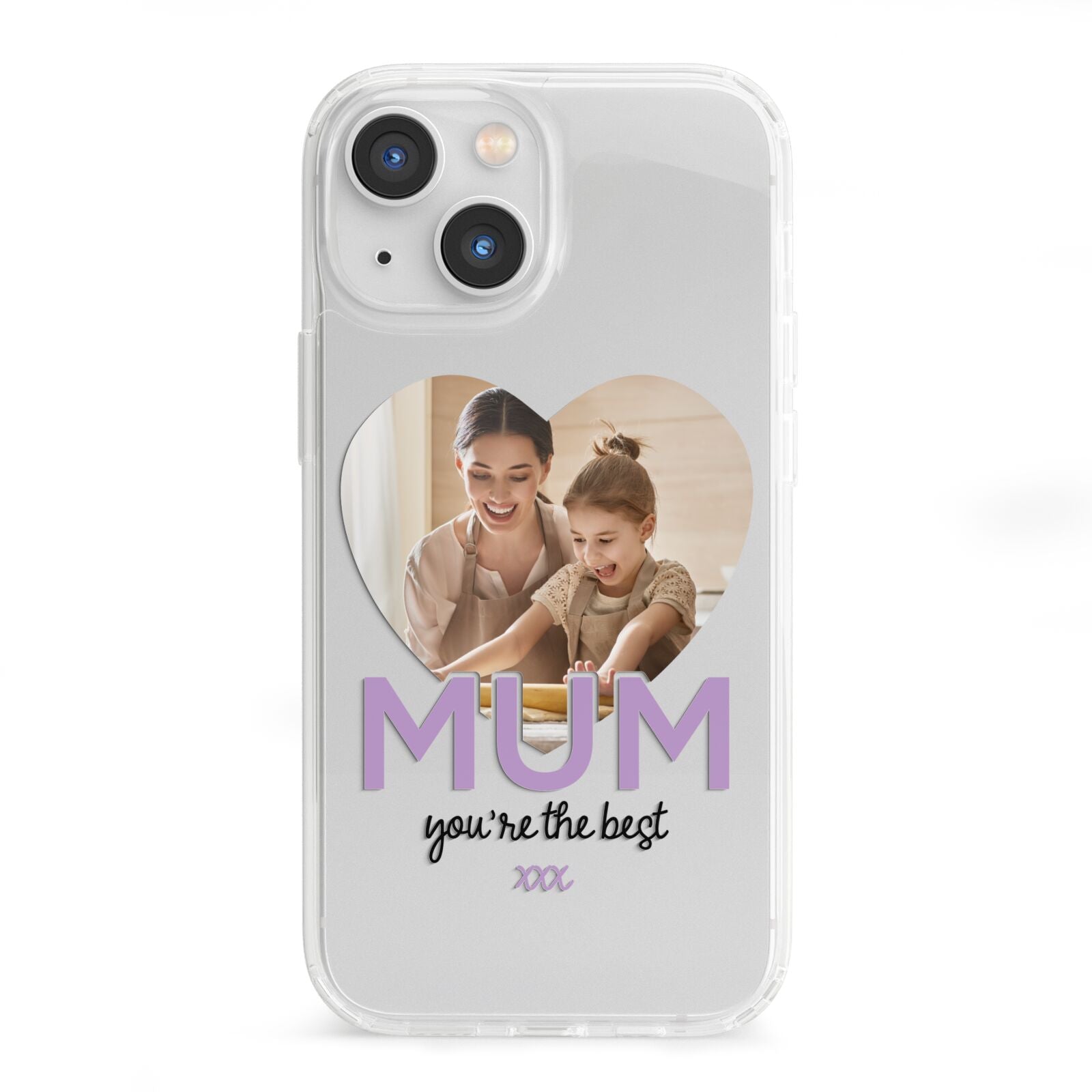 Mothers Day Heart Photo iPhone 13 Mini Clear Bumper Case