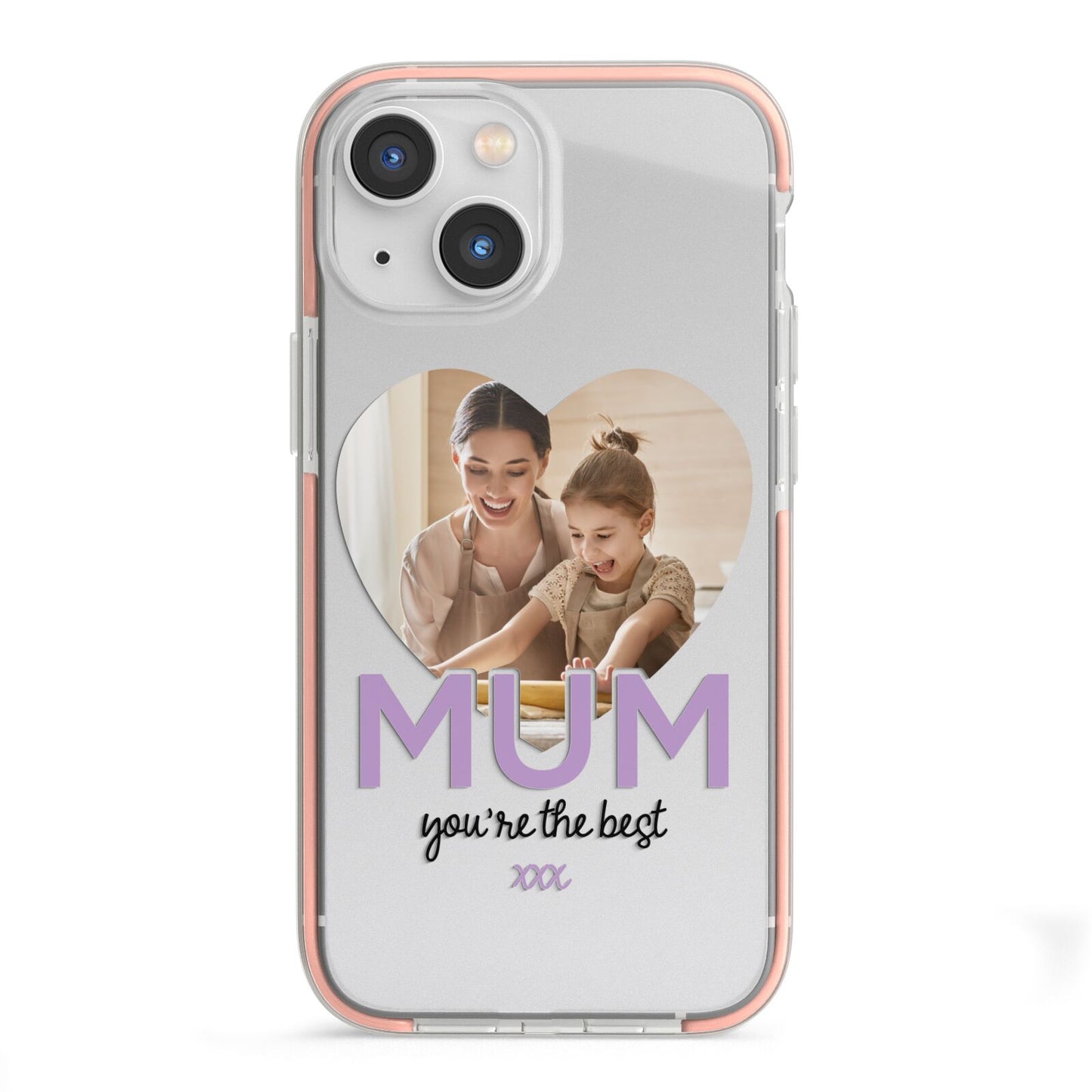 Mothers Day Heart Photo iPhone 13 Mini TPU Impact Case with Pink Edges