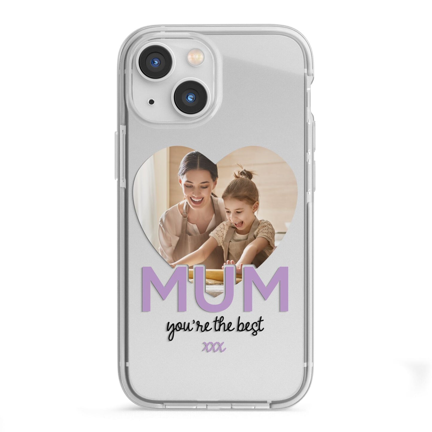 Mothers Day Heart Photo iPhone 13 Mini TPU Impact Case with White Edges