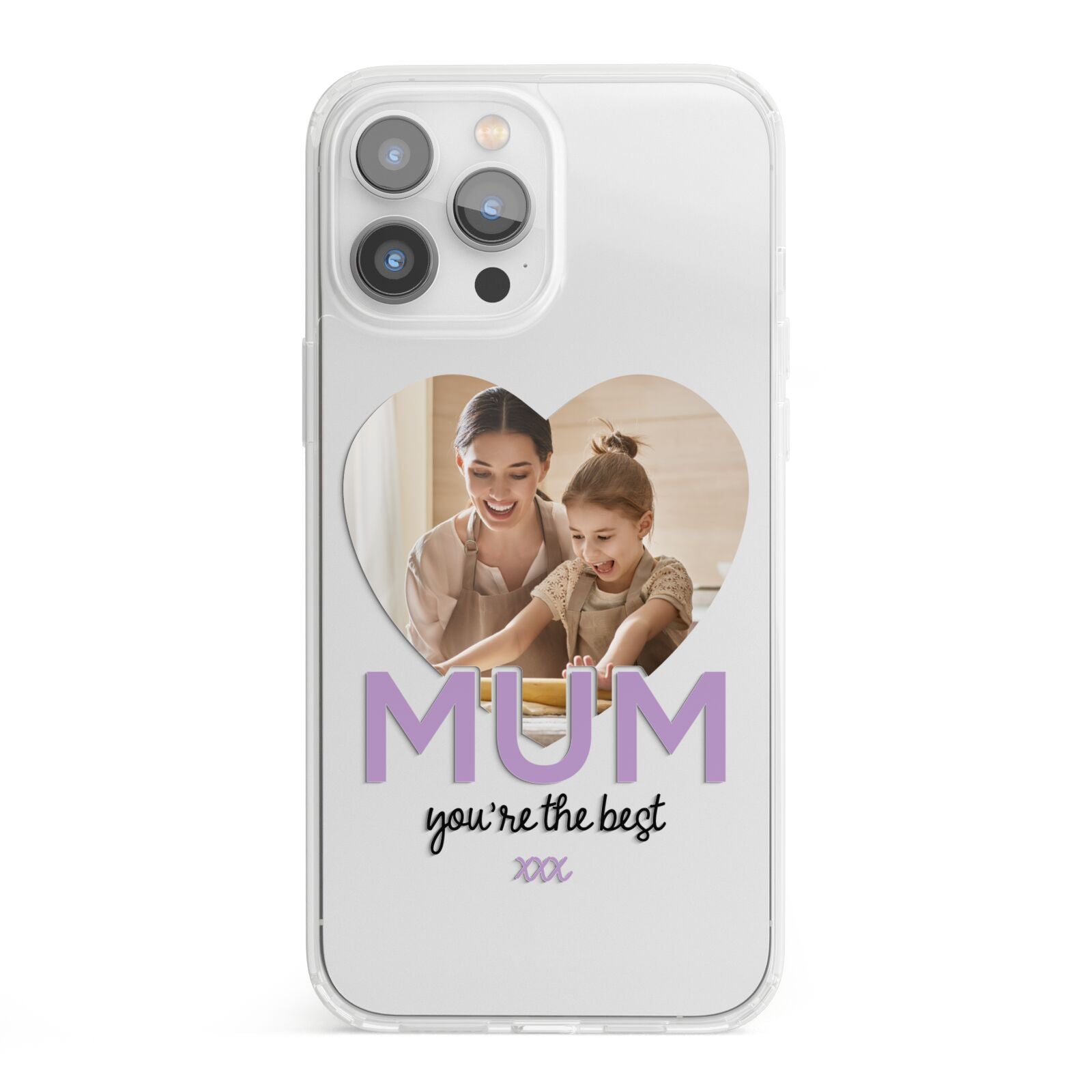 Mothers Day Heart Photo iPhone 13 Pro Max Clear Bumper Case