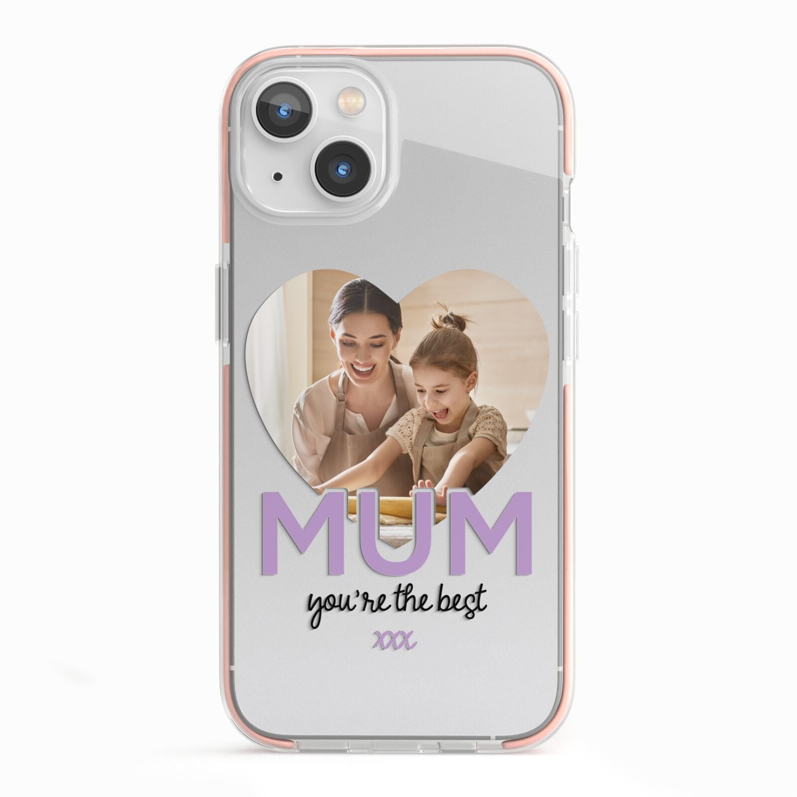 Mothers Day Heart Photo iPhone 13 TPU Impact Case with Pink Edges