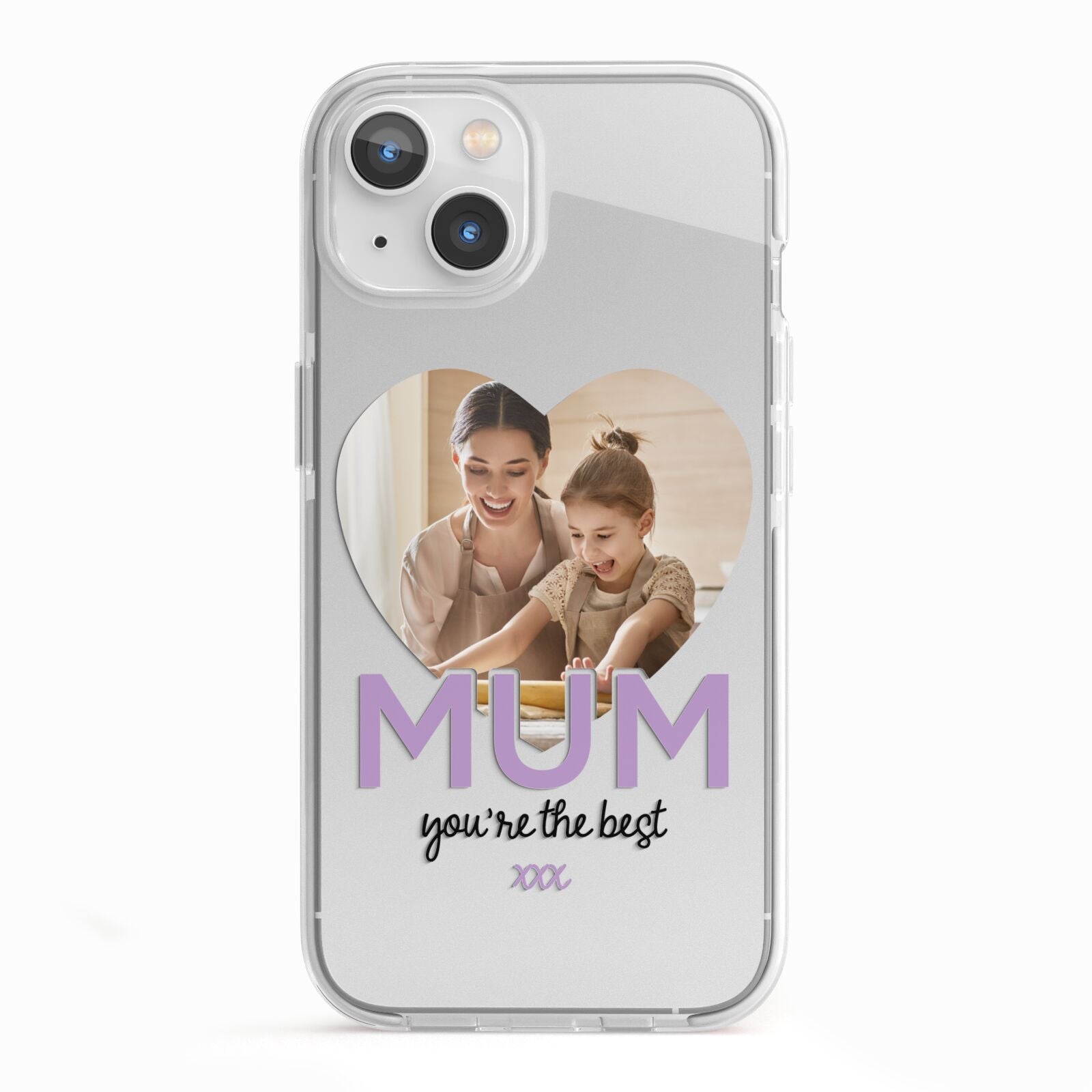 Mothers Day Heart Photo iPhone 13 TPU Impact Case with White Edges