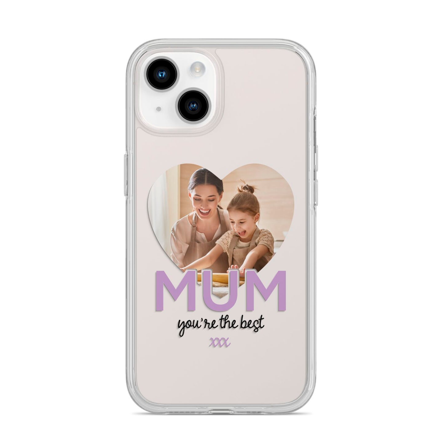 Mothers Day Heart Photo iPhone 14 Clear Tough Case Starlight