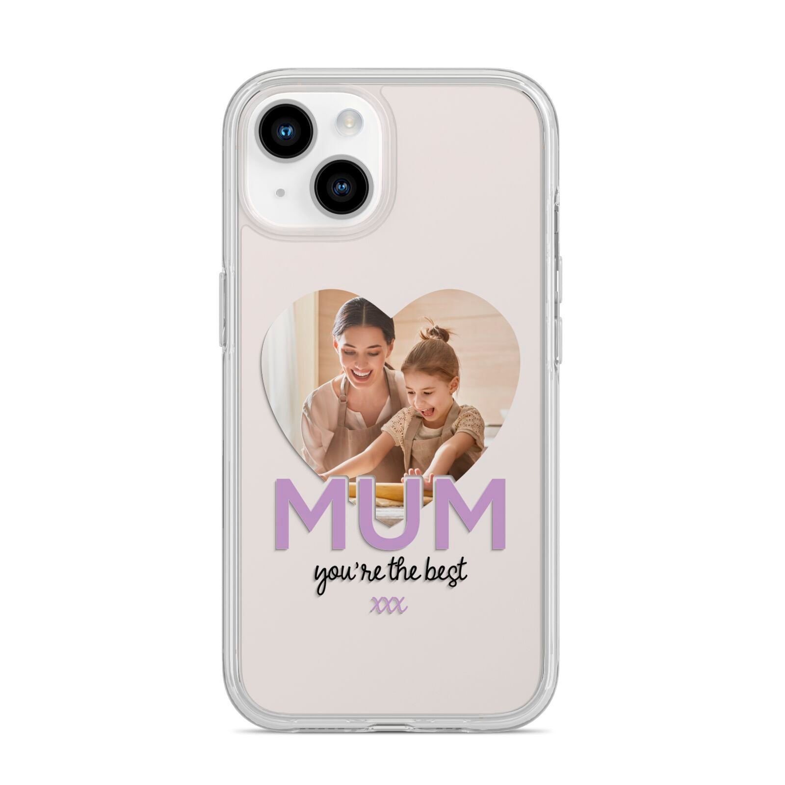 Mothers Day Heart Photo iPhone 14 Clear Tough Case Starlight