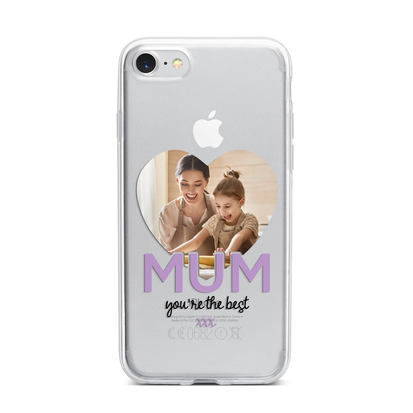 Mothers Day Heart Photo iPhone 7 Bumper Case on Silver iPhone