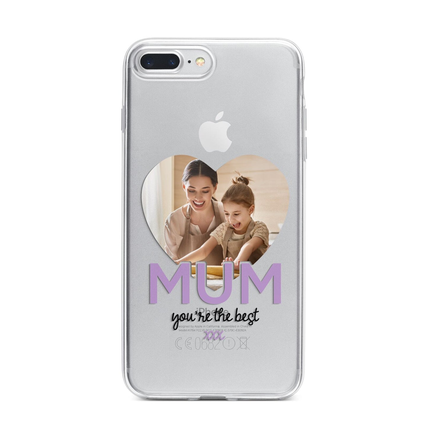 Mothers Day Heart Photo iPhone 7 Plus Bumper Case on Silver iPhone