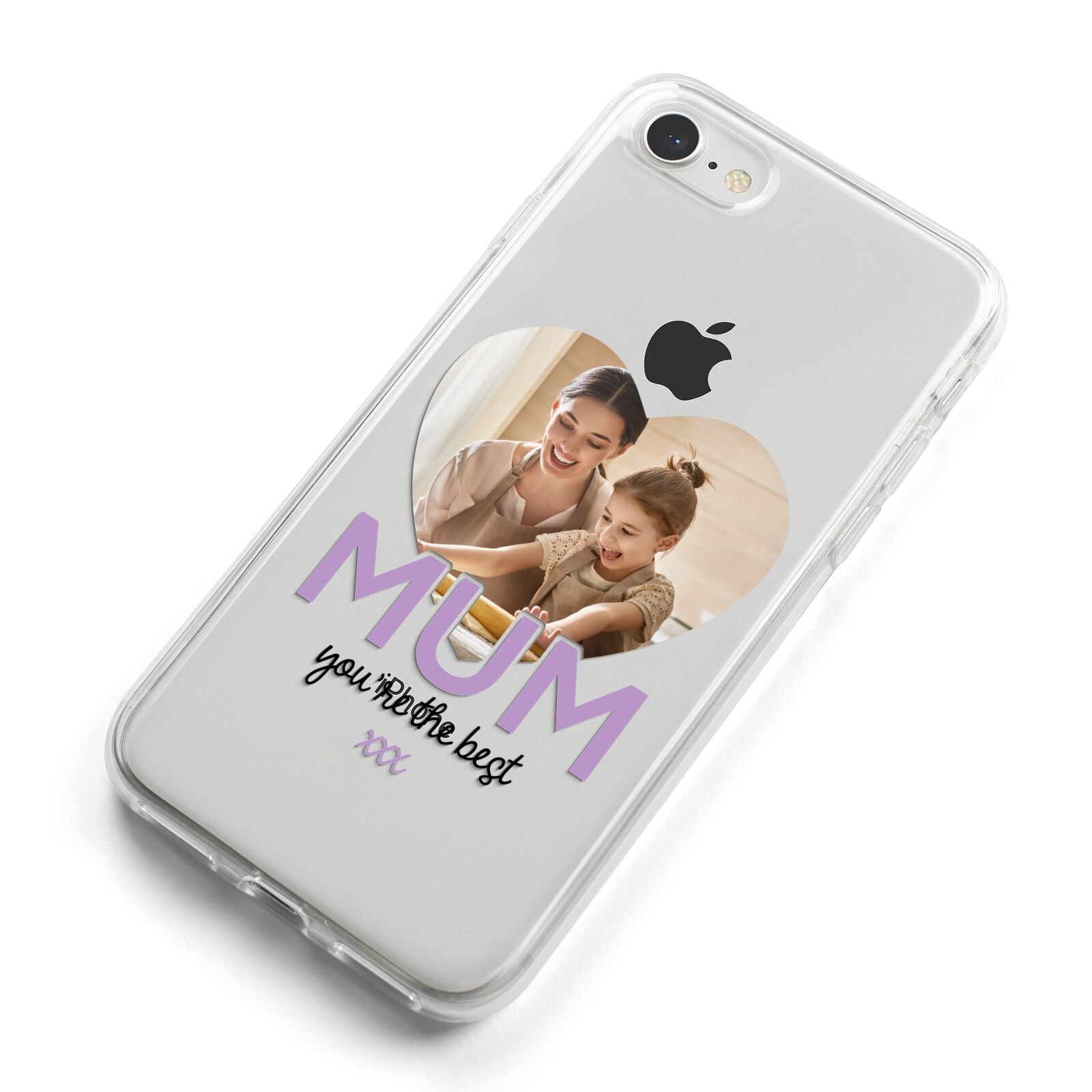 Mothers Day Heart Photo iPhone 8 Bumper Case on Silver iPhone Alternative Image