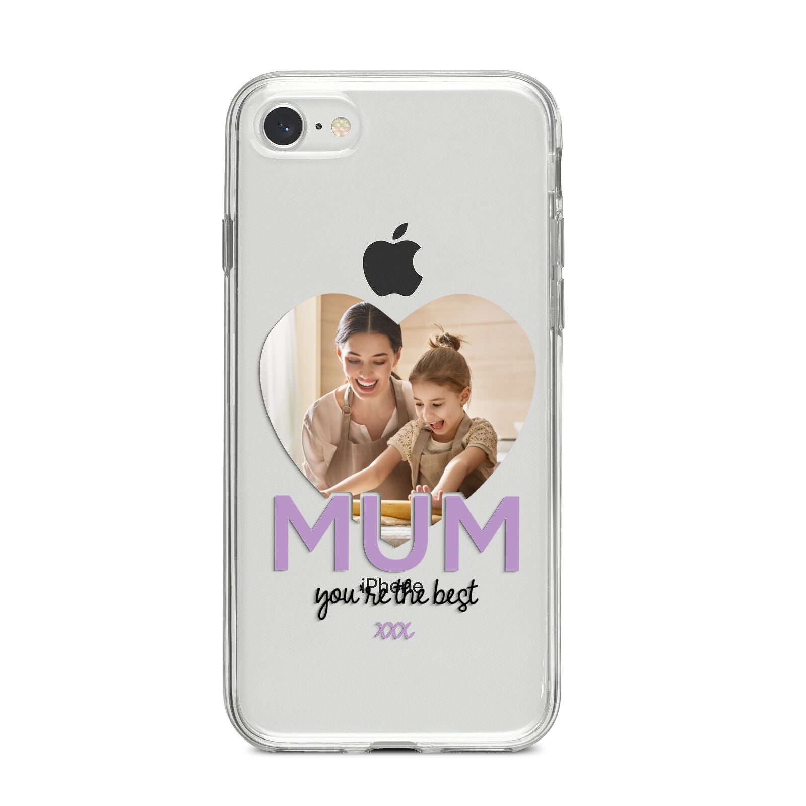 Mothers Day Heart Photo iPhone 8 Bumper Case on Silver iPhone