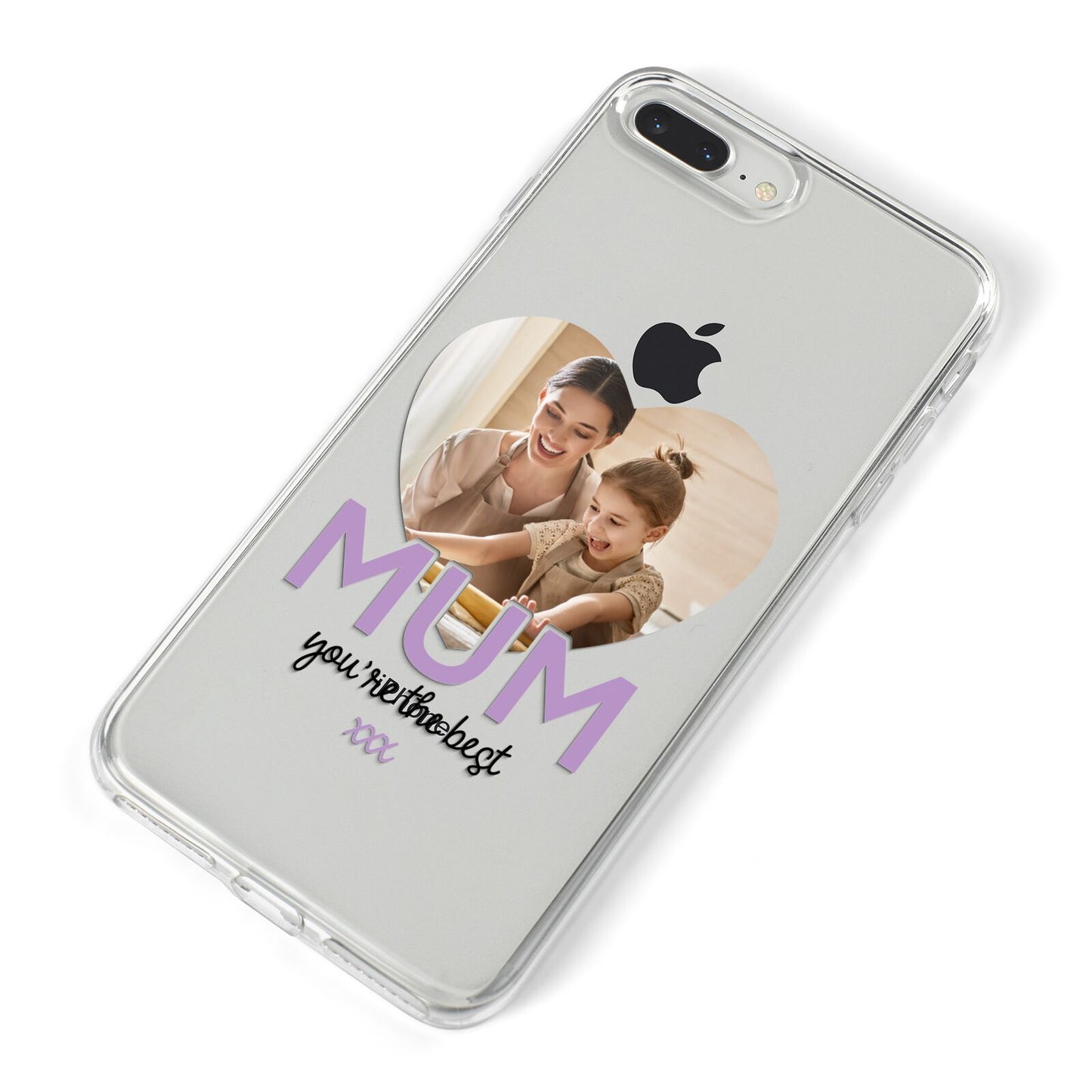 Mothers Day Heart Photo iPhone 8 Plus Bumper Case on Silver iPhone Alternative Image