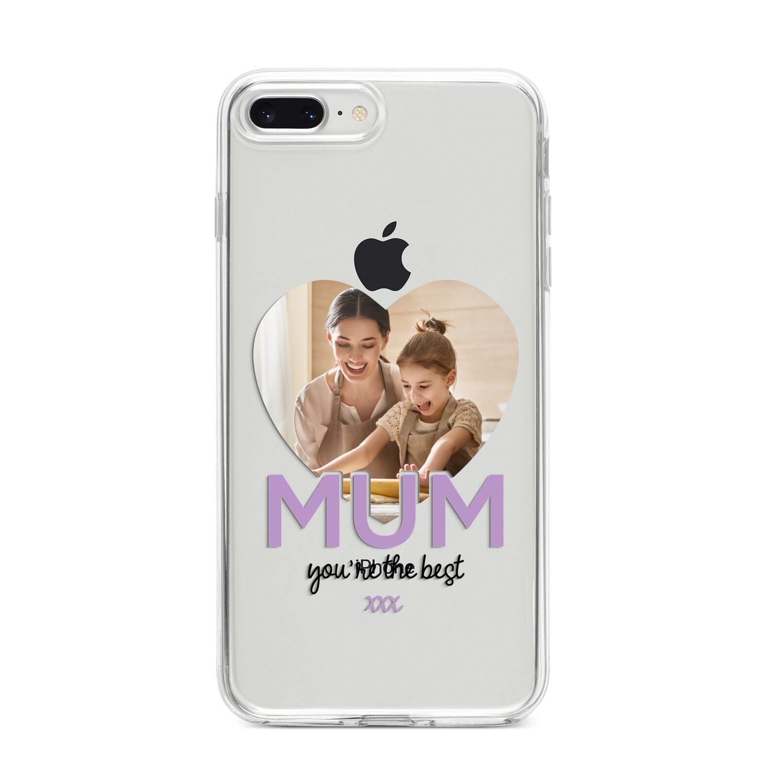 Mothers Day Heart Photo iPhone 8 Plus Bumper Case on Silver iPhone