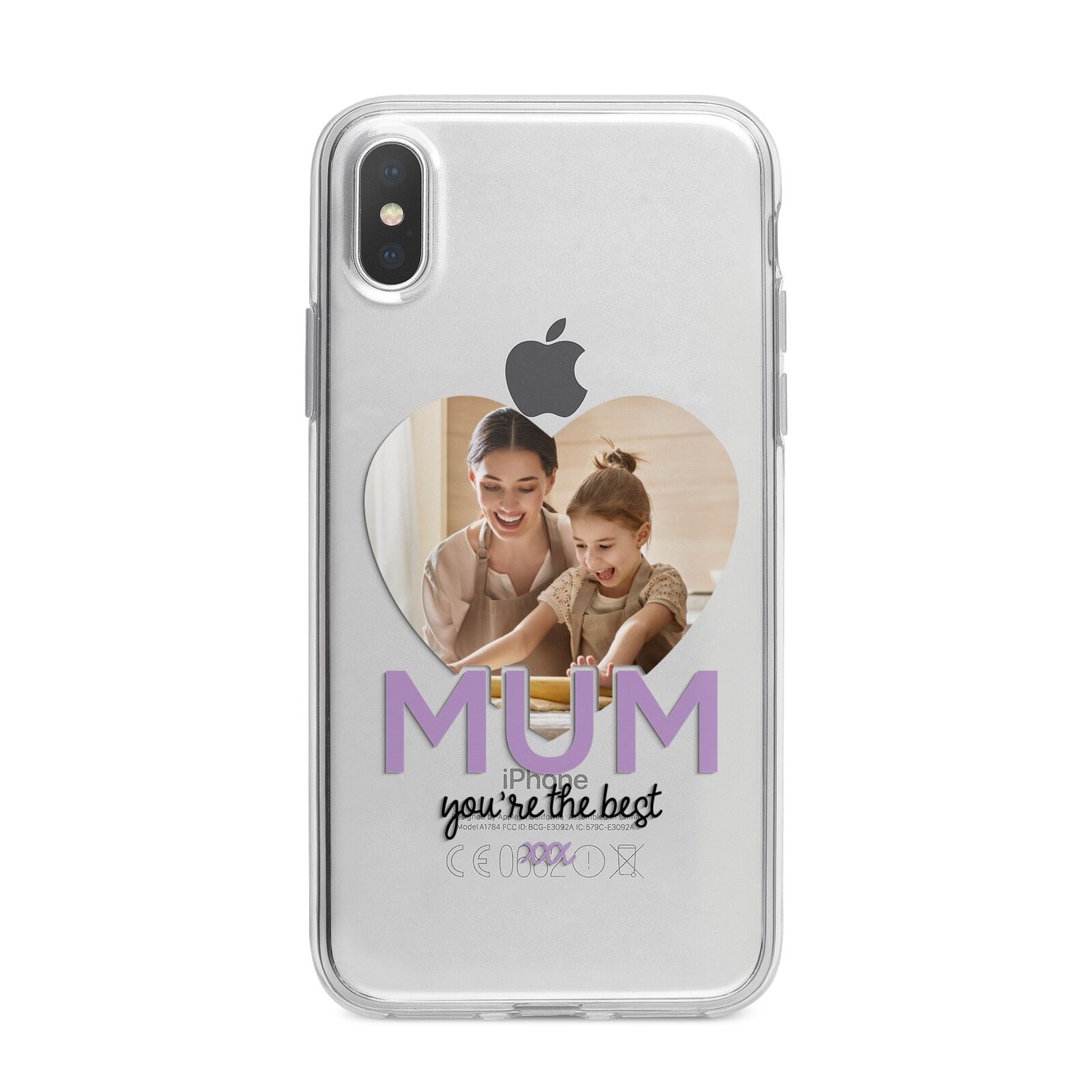 Mothers Day Heart Photo iPhone X Bumper Case on Silver iPhone Alternative Image 1