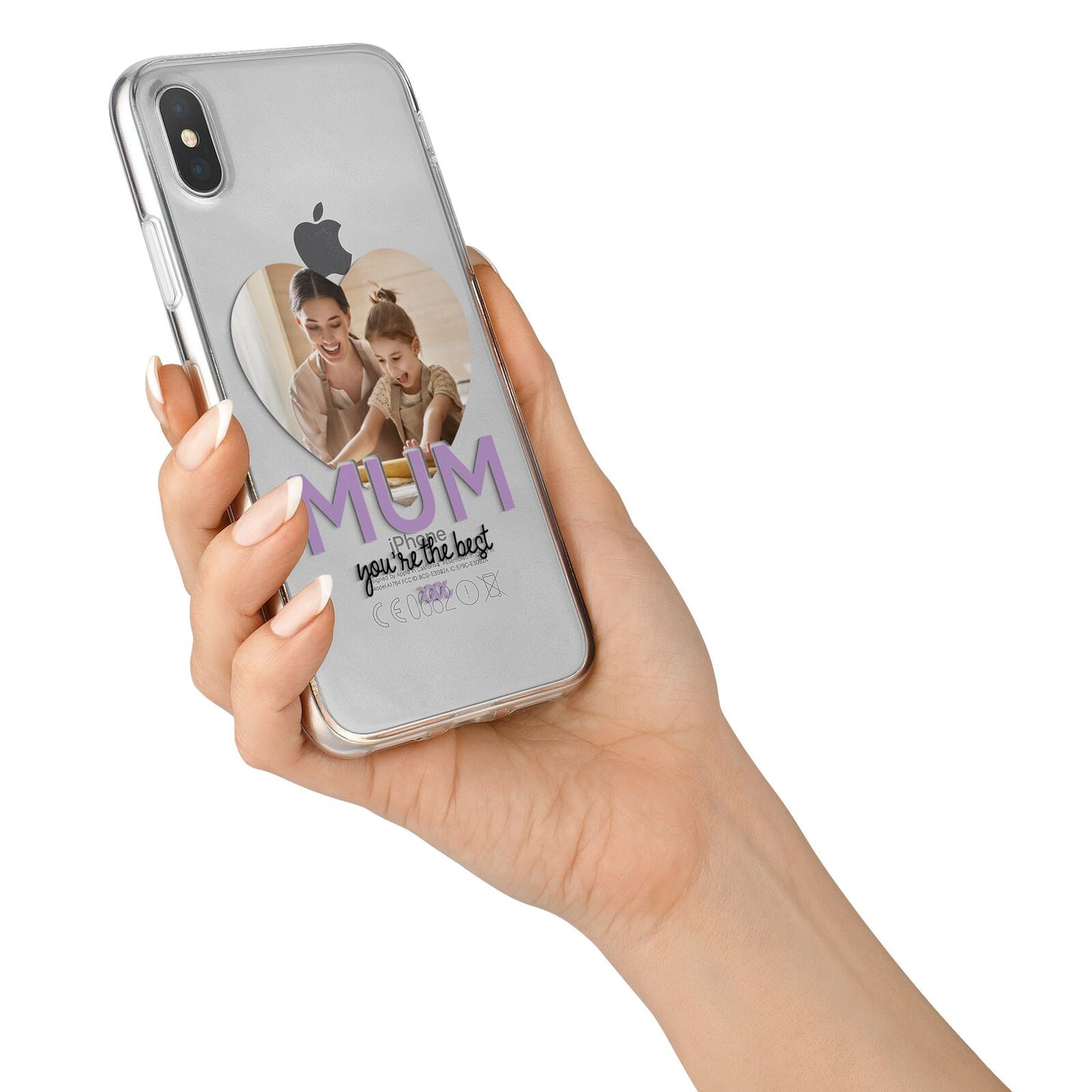 Mothers Day Heart Photo iPhone X Bumper Case on Silver iPhone Alternative Image 2