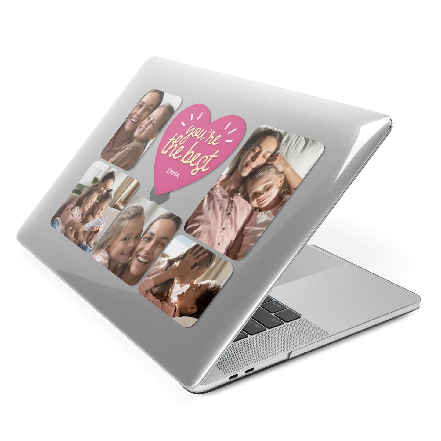 Mothers Day Multi Photo Strip Apple MacBook Case Side View