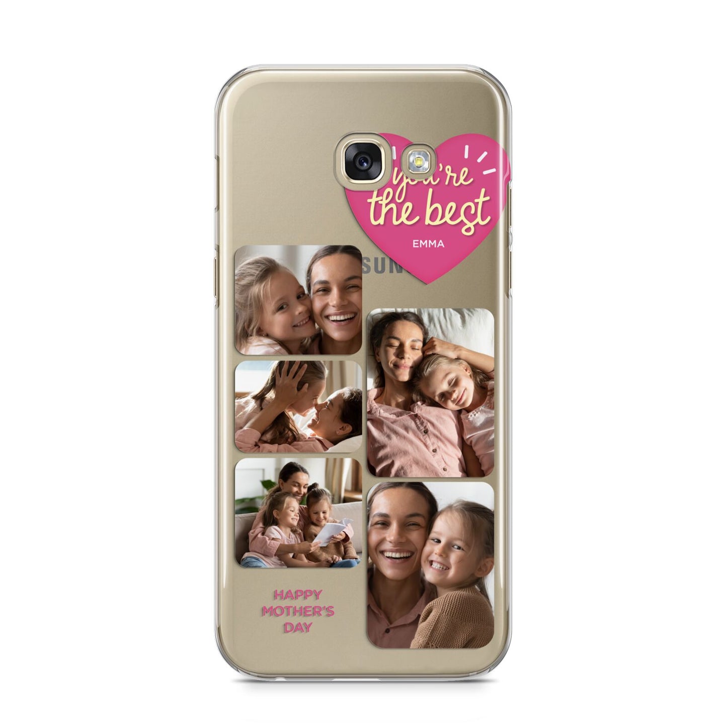 Mothers Day Multi Photo Strip Samsung Galaxy A5 2017 Case on gold phone