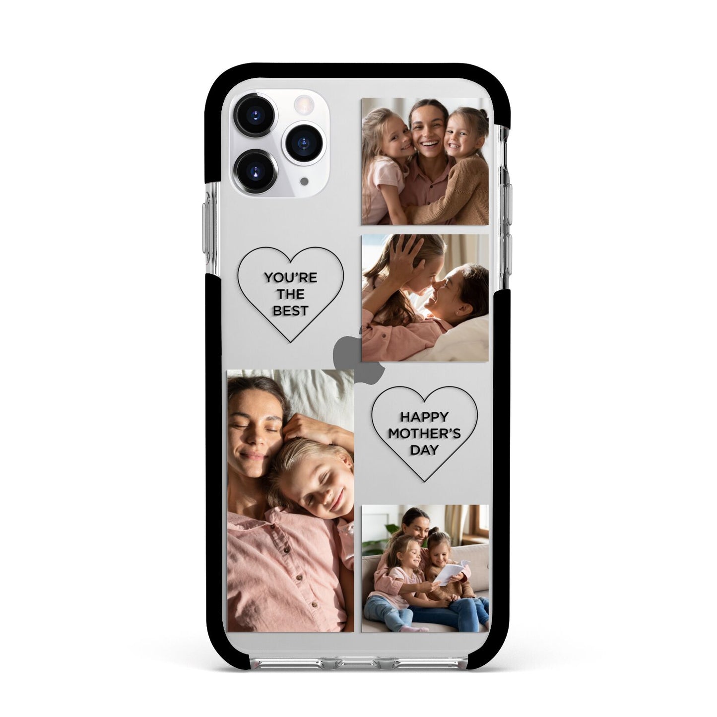 Mothers Day Multi Photo Tiles Apple iPhone 11 Pro Max in Silver with Black Impact Case