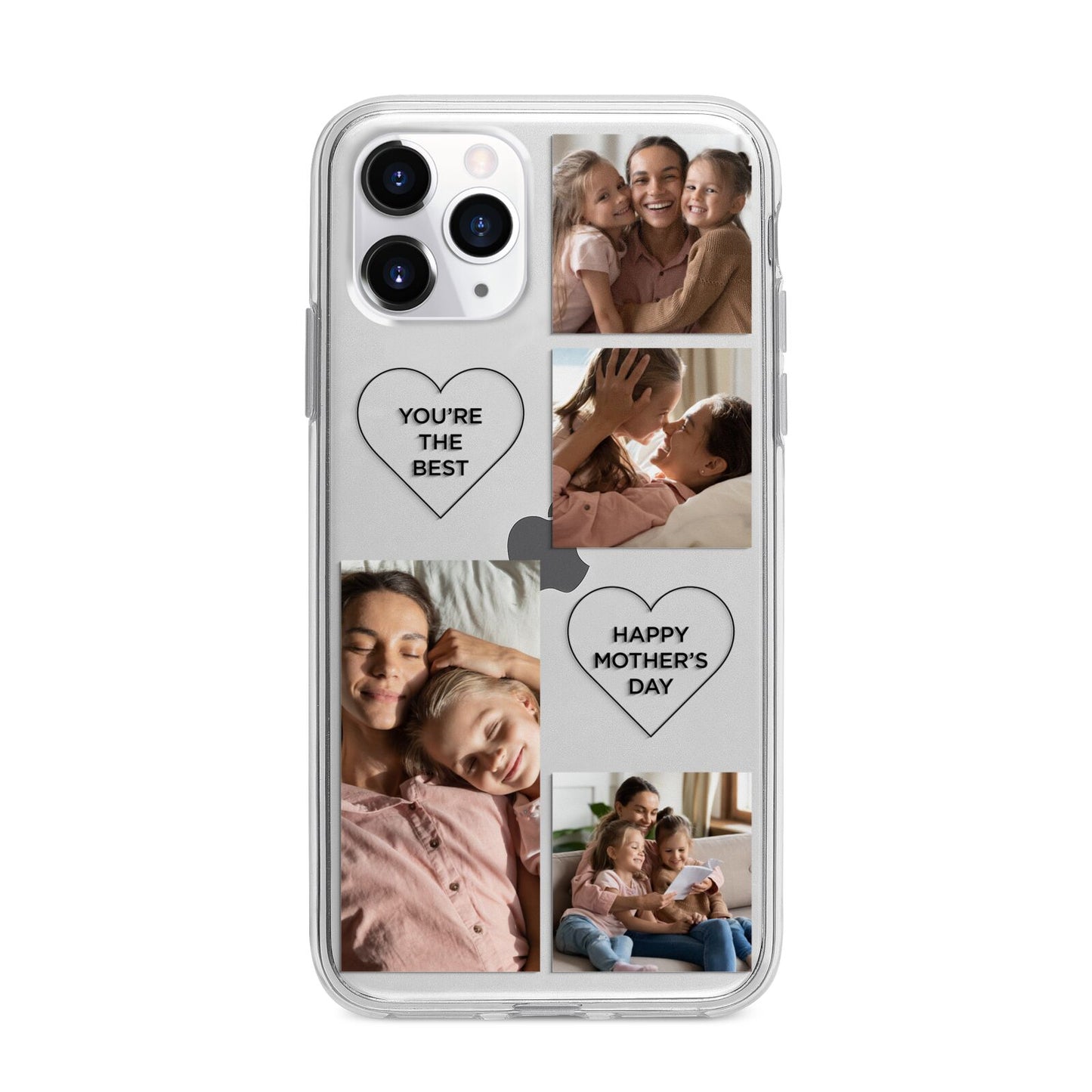 Mothers Day Multi Photo Tiles Apple iPhone 11 Pro Max in Silver with Bumper Case