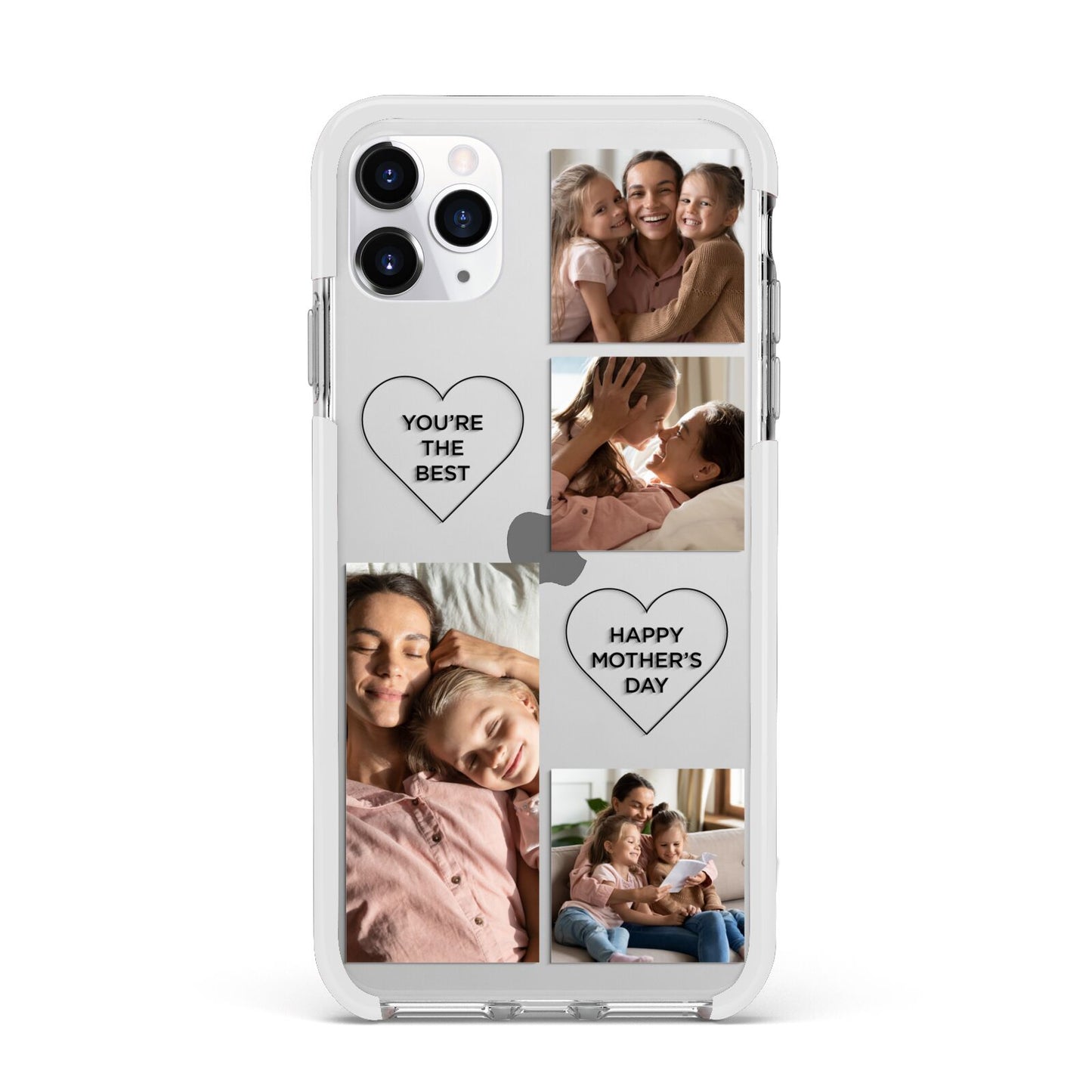 Mothers Day Multi Photo Tiles Apple iPhone 11 Pro Max in Silver with White Impact Case