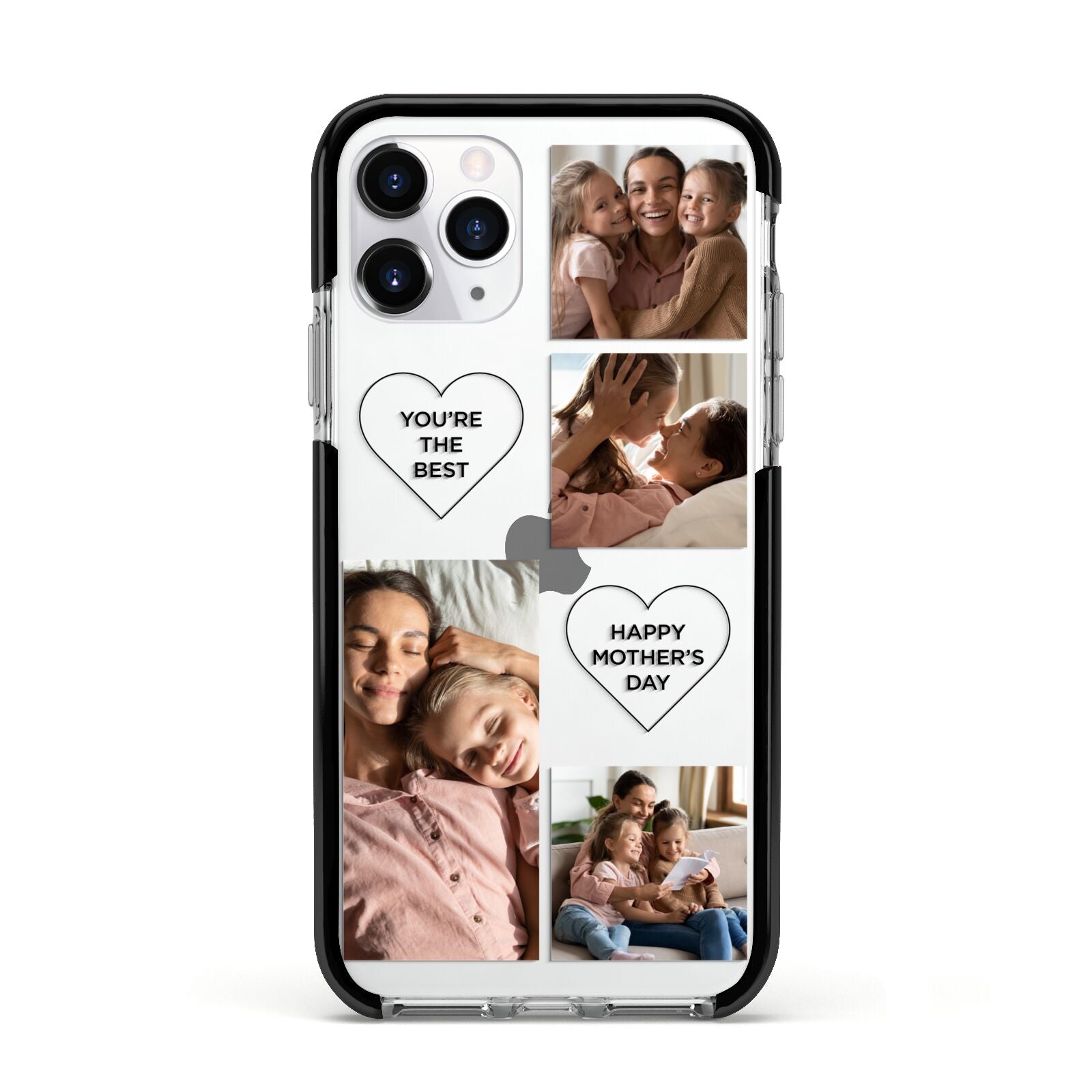 Mothers Day Multi Photo Tiles Apple iPhone 11 Pro in Silver with Black Impact Case