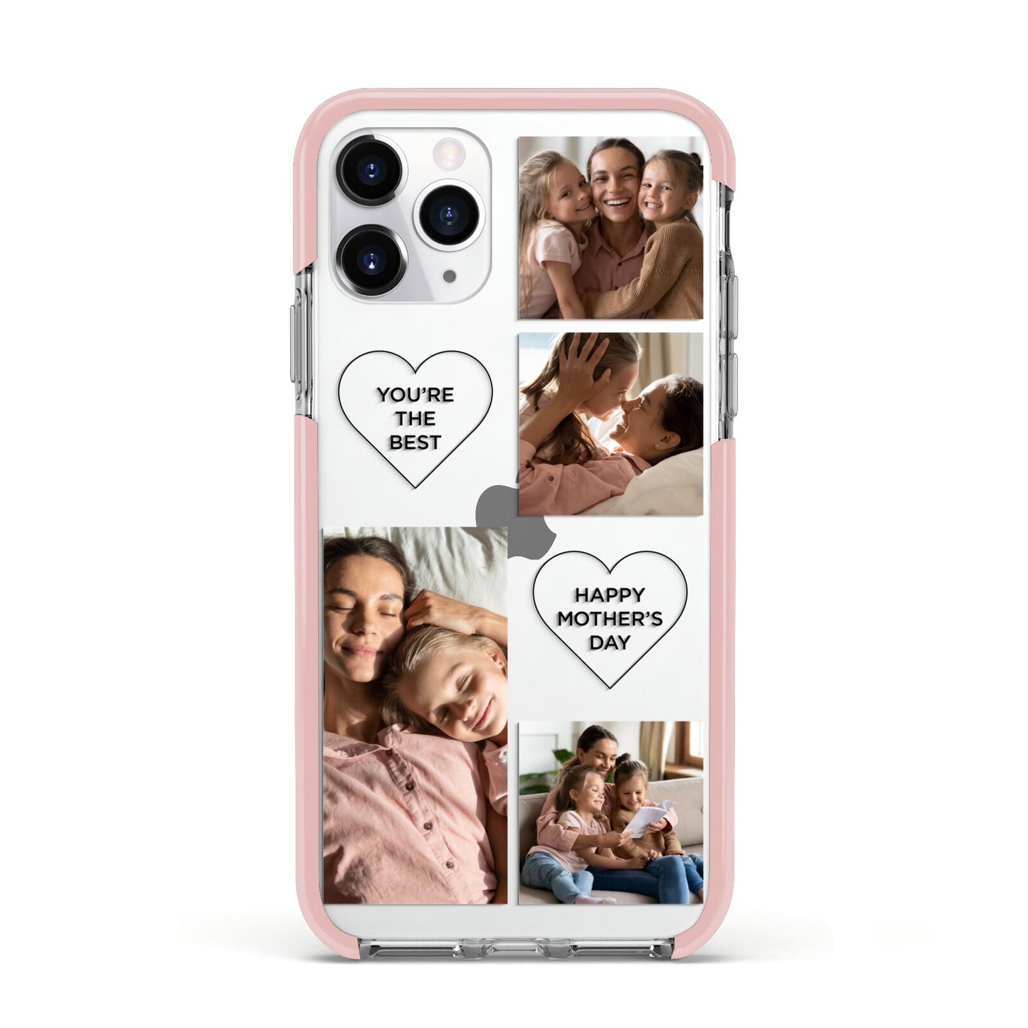 Mothers Day Multi Photo Tiles Apple iPhone 11 Pro in Silver with Pink Impact Case