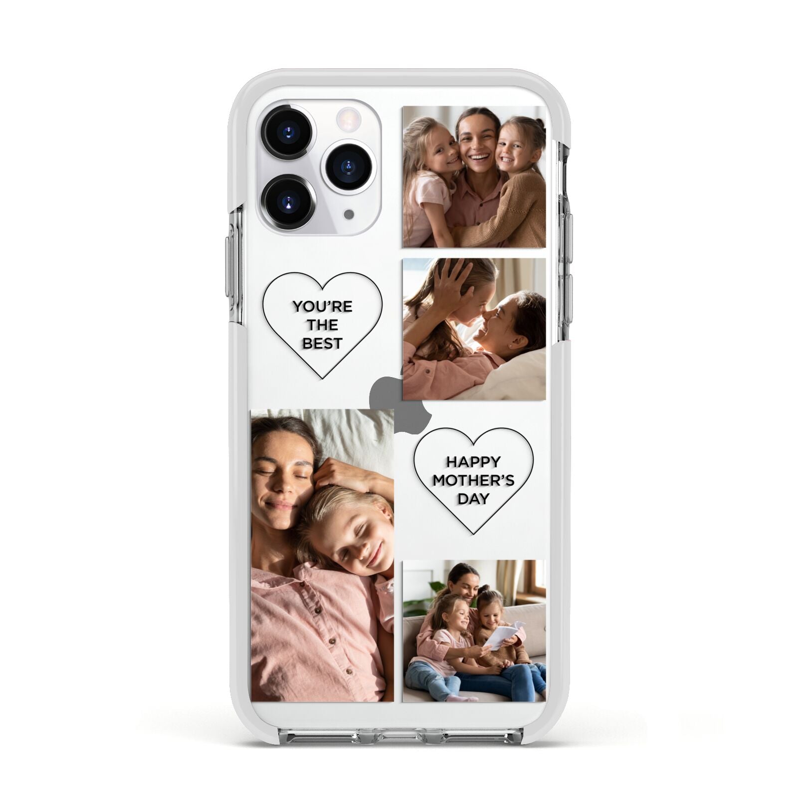 Mothers Day Multi Photo Tiles Apple iPhone 11 Pro in Silver with White Impact Case