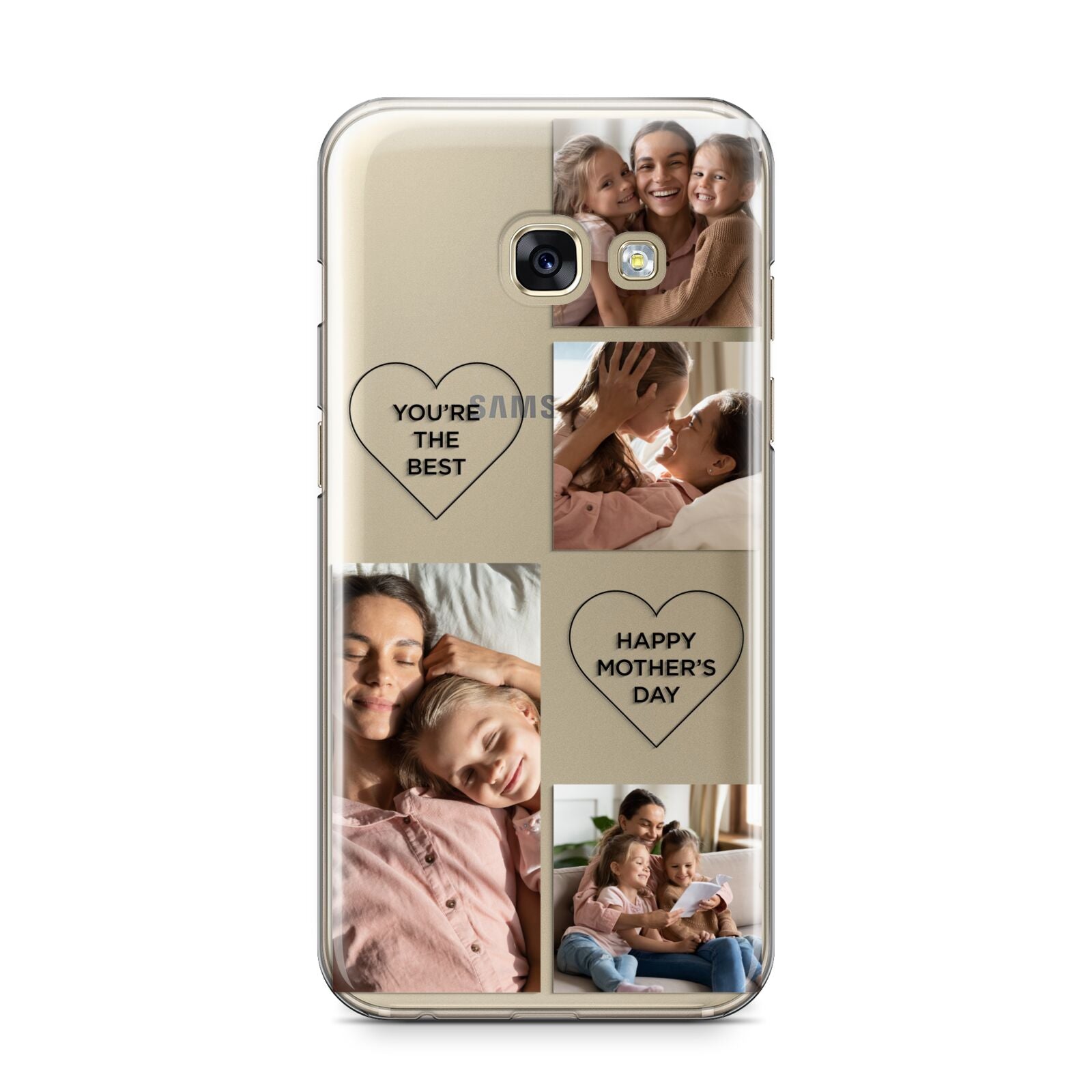 Mothers Day Multi Photo Tiles Samsung Galaxy A3 2017 Case on gold phone