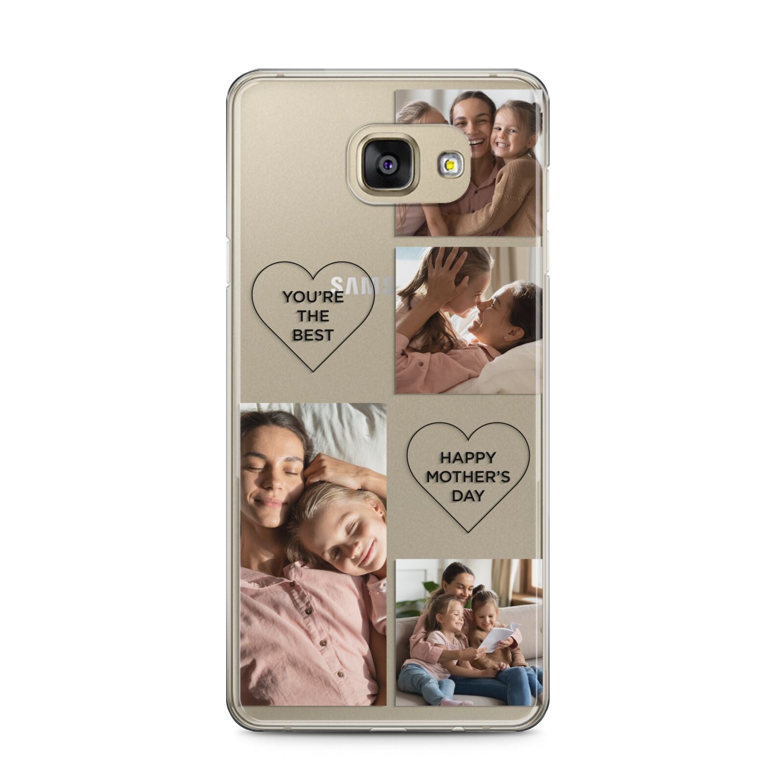 Mothers Day Multi Photo Tiles Samsung Galaxy A5 2016 Case on gold phone