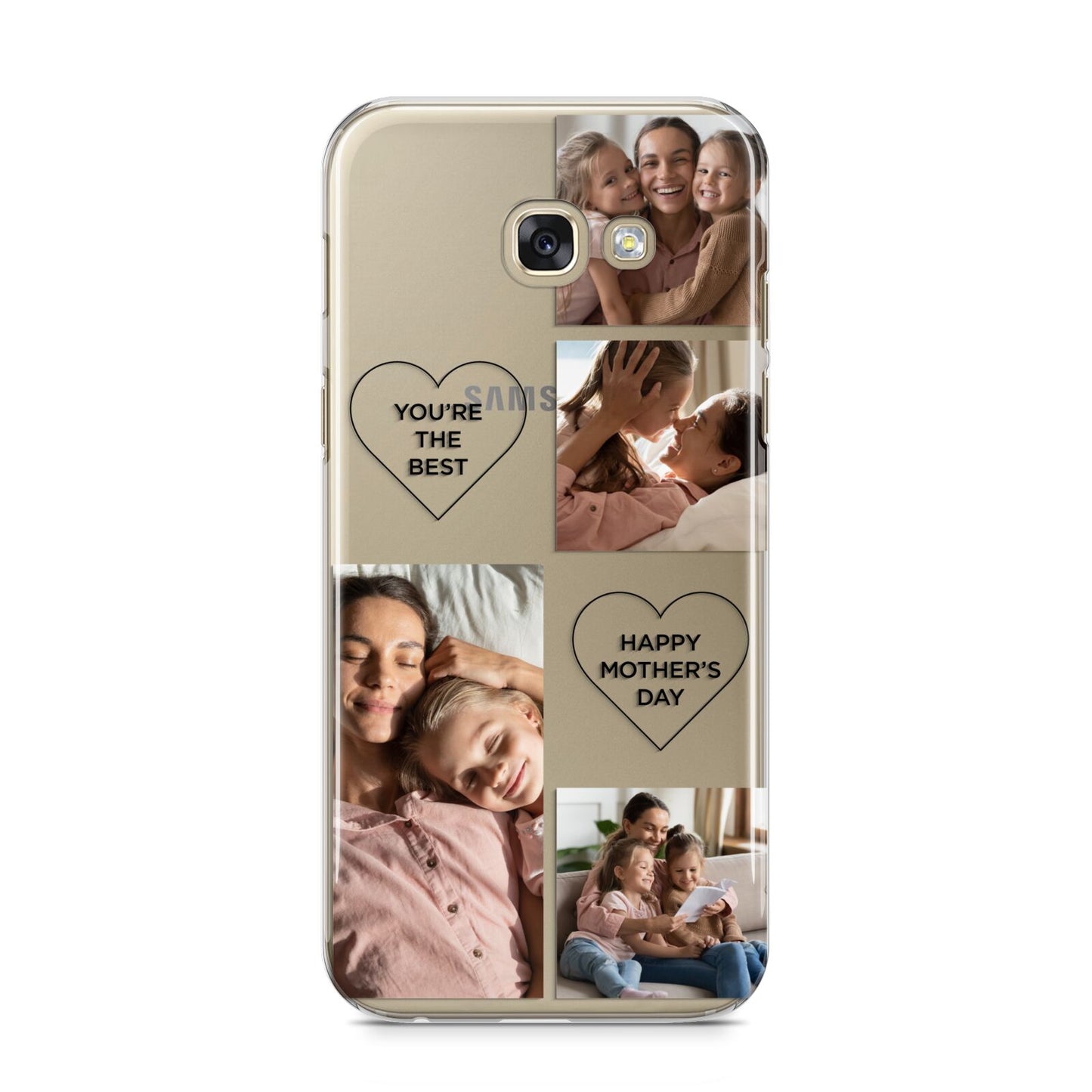 Mothers Day Multi Photo Tiles Samsung Galaxy A5 2017 Case on gold phone