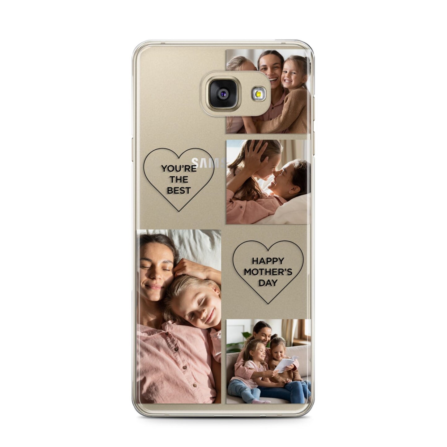 Mothers Day Multi Photo Tiles Samsung Galaxy A7 2016 Case on gold phone