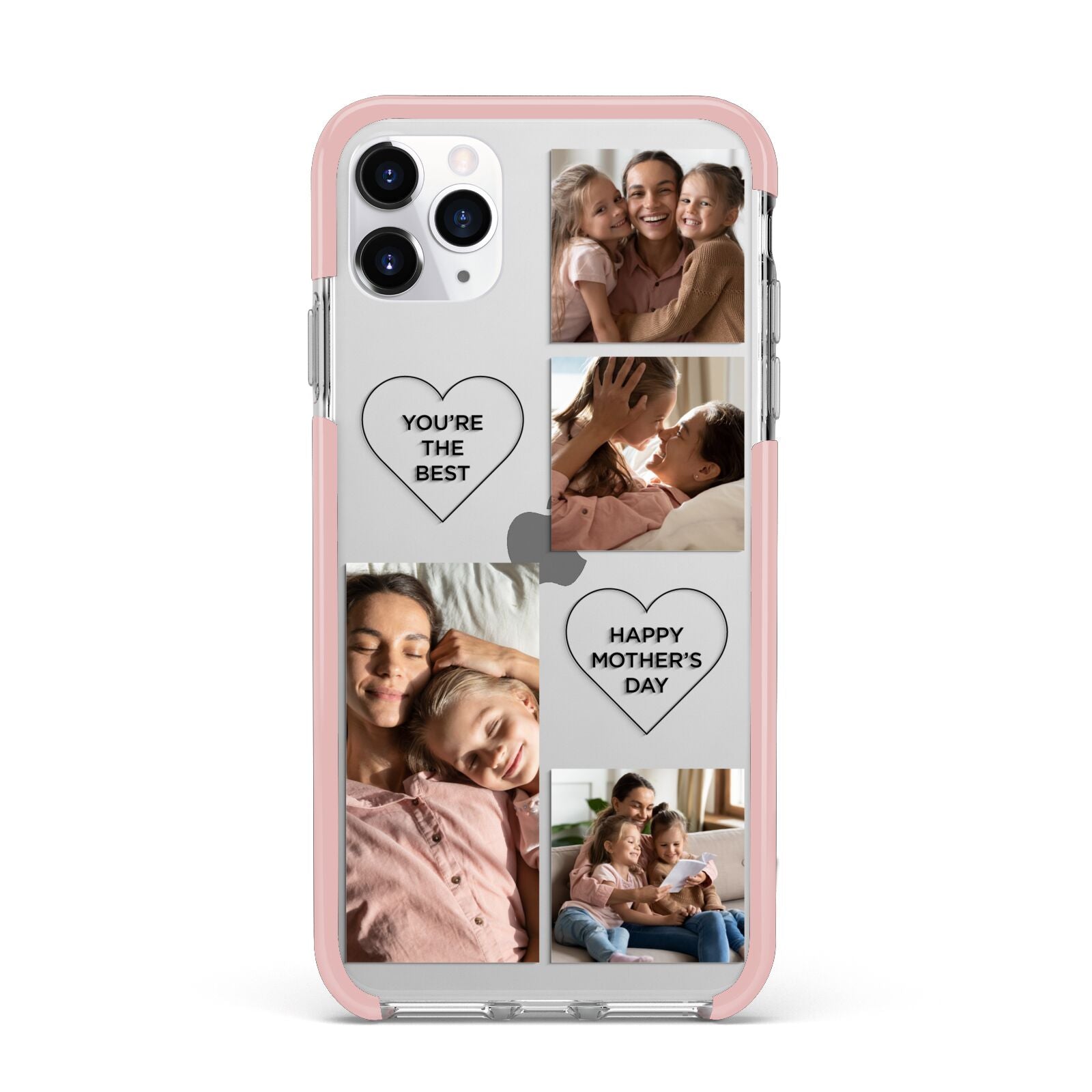 Mothers Day Multi Photo Tiles iPhone 11 Pro Max Impact Pink Edge Case